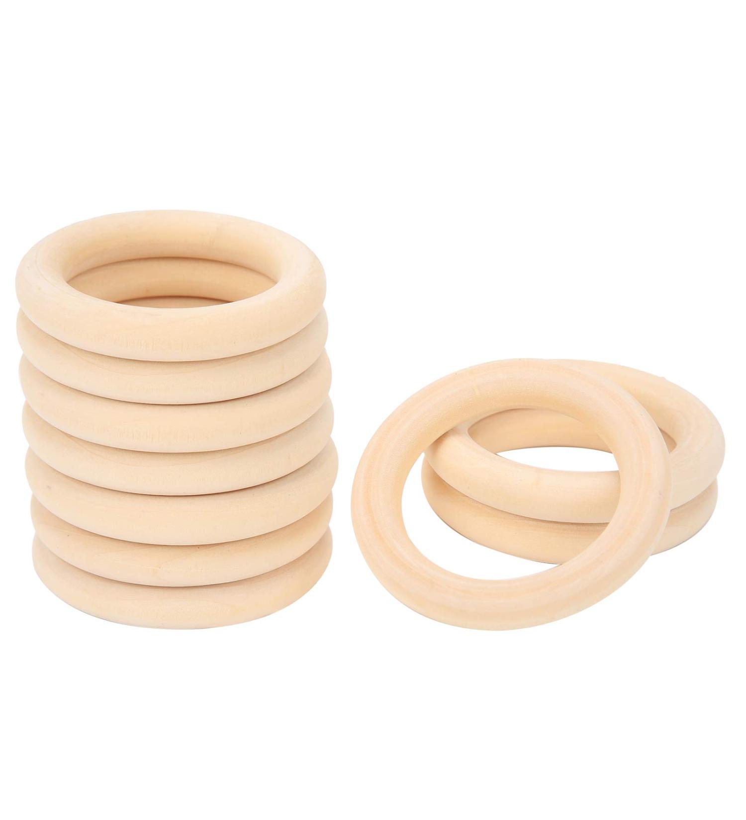 WOOXGEHM 10 Unfinished Wood Baby Bite Rings DIY Craft Toys & Jewelry Safe & Natural Teething Solutions (65mm) - Buy Online on GoSupps.com