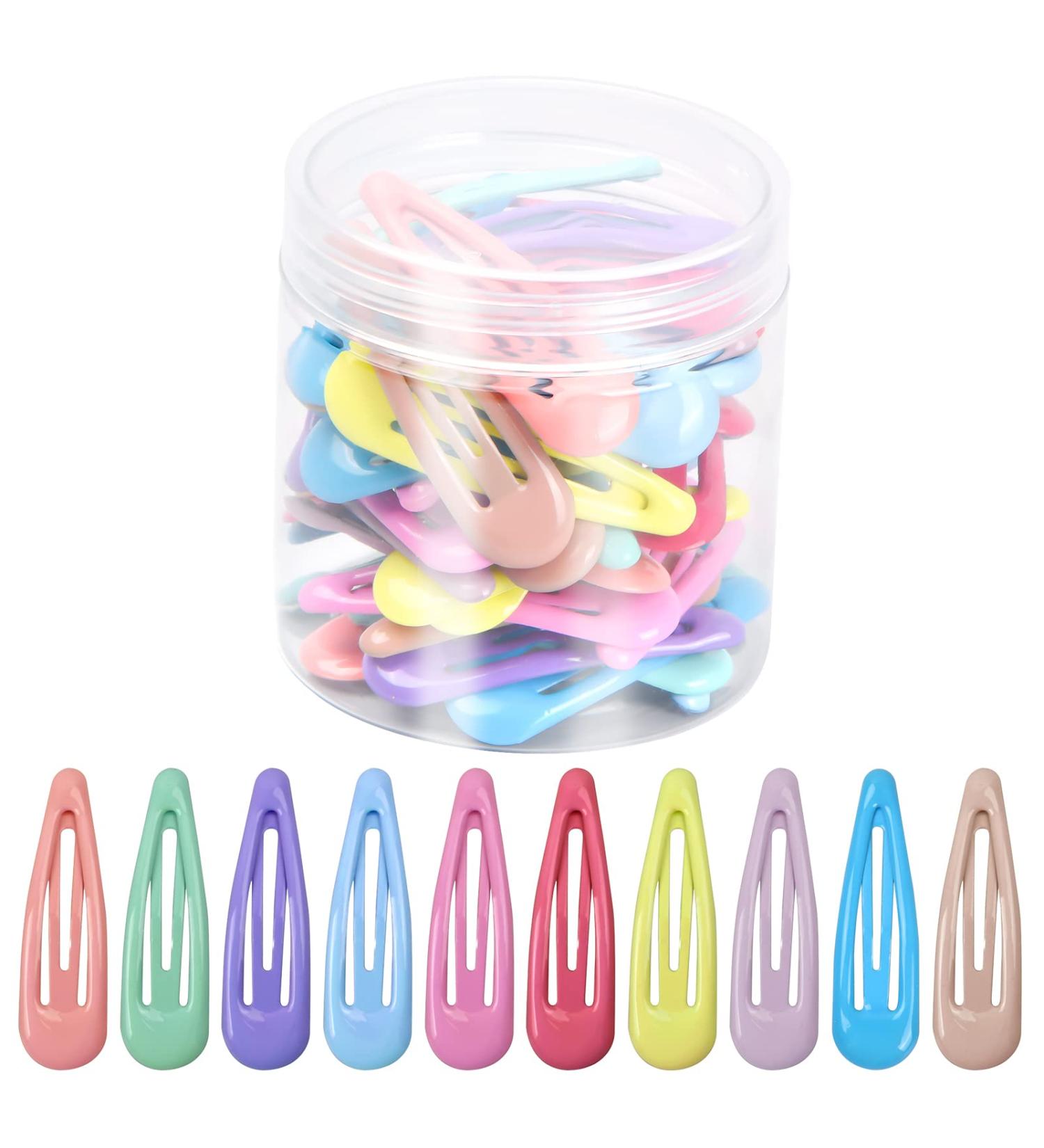 Pinsheng 60-Piece Colorful Metal Hair Clips for Girls - Vibrant Snap Hair Accessories for Children Toddlers & Women - Perfect for All Occasions - Buy Online on GoSupps.com