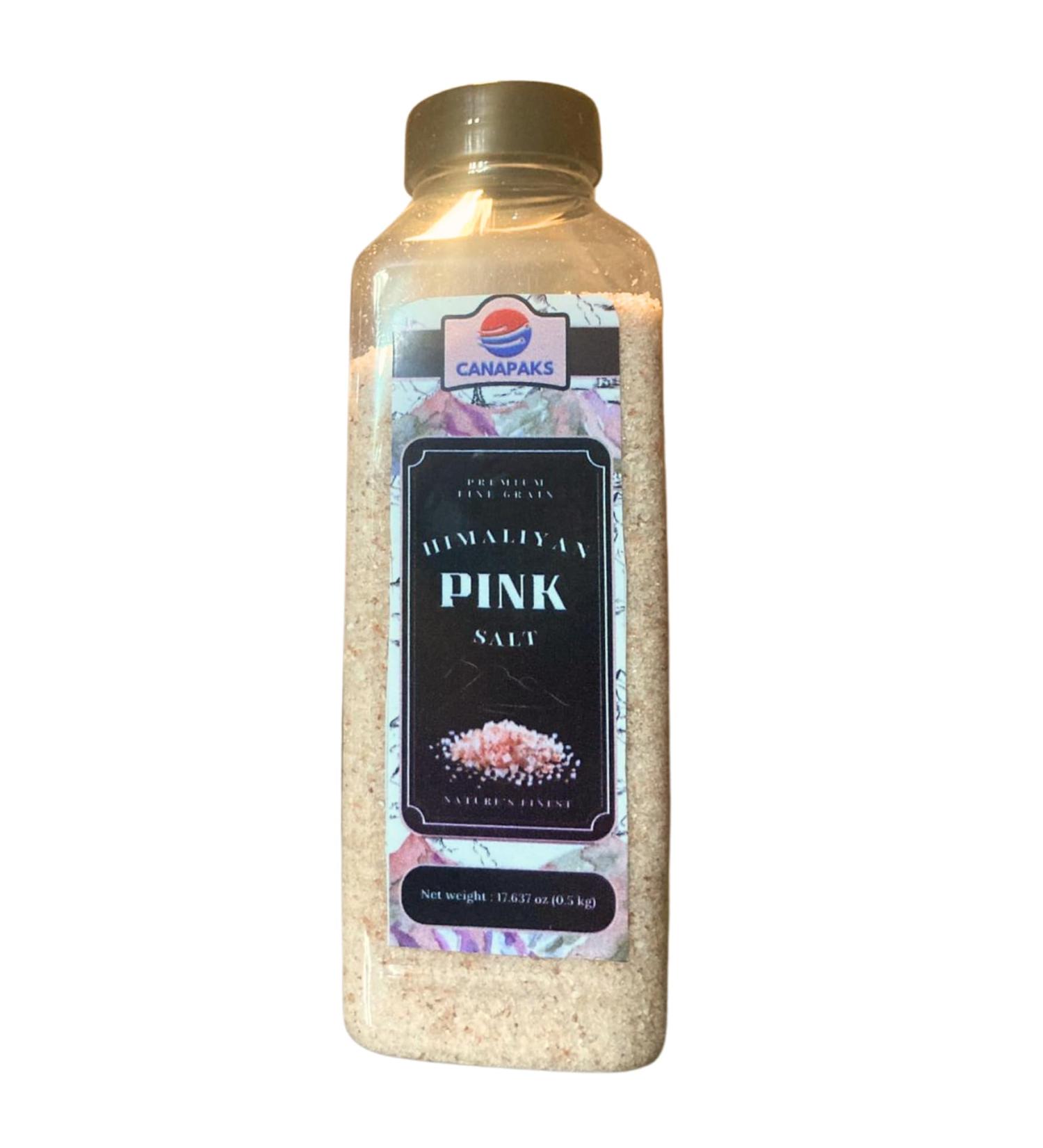 Canapaks Himalayan Pink Salt 500g bottle | Premium Coarse Grind Crystals Rich in Nutrients and Minerals | Pure 100% Natural Healthy Gourmet Unrefined Pink Rock Salt - Buy Online on GoSupps.com