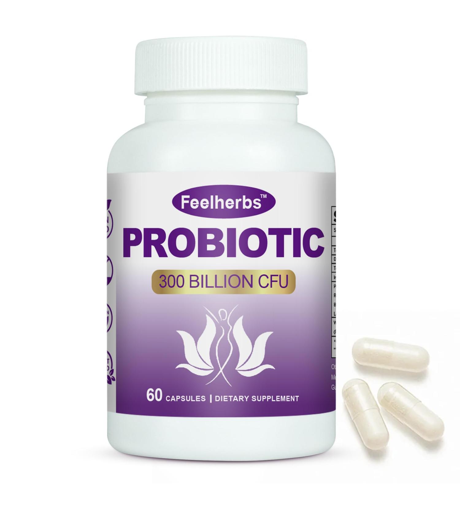 Probiotics Capsules for Women pH Balance & Gut, 300 Billion CFU 60 Veggie Capsules with Multiple Strains & White Kidney Bean Extract, Womens Probiotic for Digestive Wellness - Buy Online on GoSupps.com