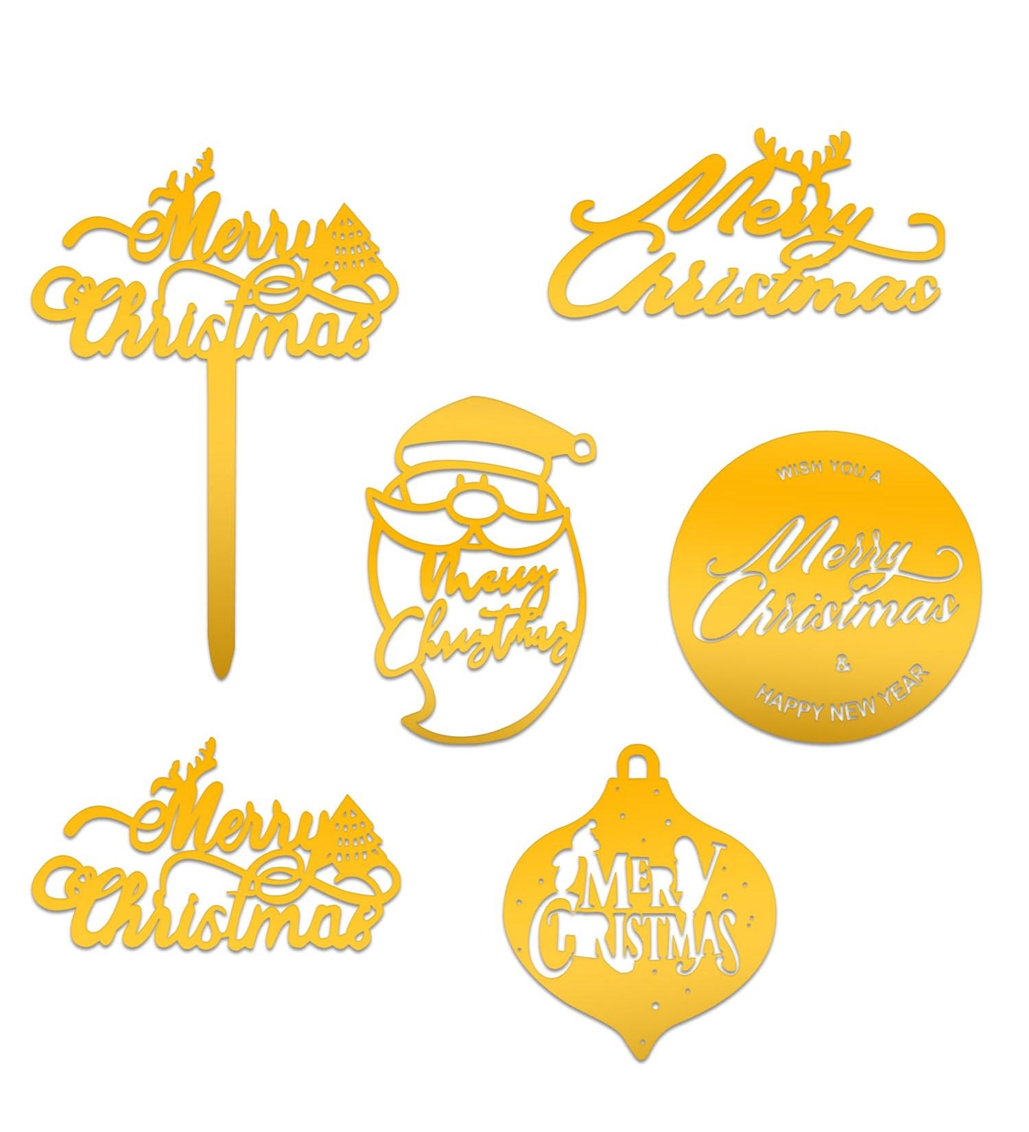 ALLY-MAGIC Christmas Cake Decorations 6Pcs Acrylic Merry Christmas Cake Toppers Santa Elk Christmas Tree Cupcake Toppers for Christmas Party Decorations Cake Supplies Y6-YKLSDZS - Buy Online on GoSupps.com