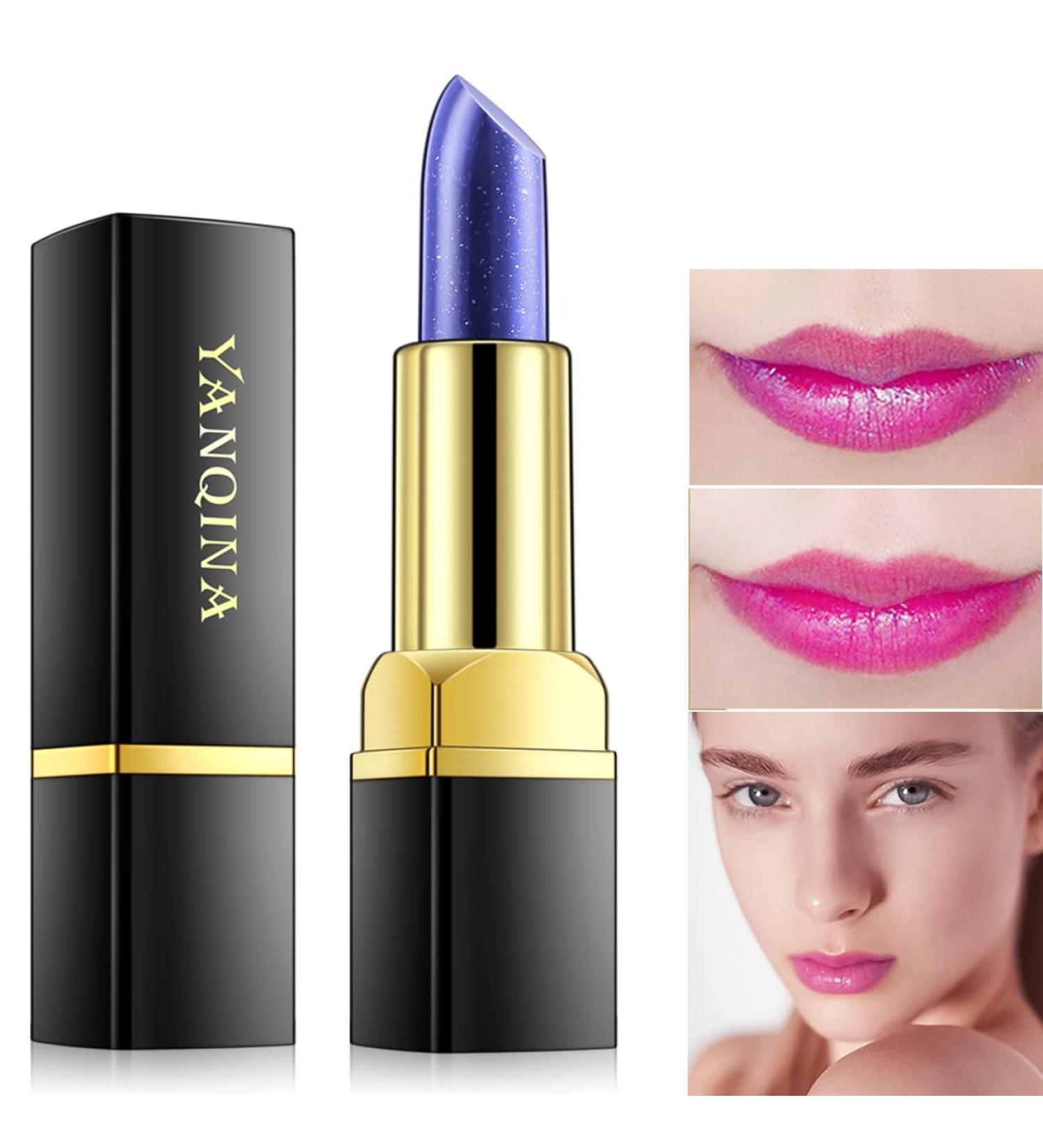 MEICOLY Blue Shimmer Color Changing Lipstick - Long Lasting Nutritious Lip Balm - Moisturizing Lip Care for Women - Buy Online on GoSupps.com