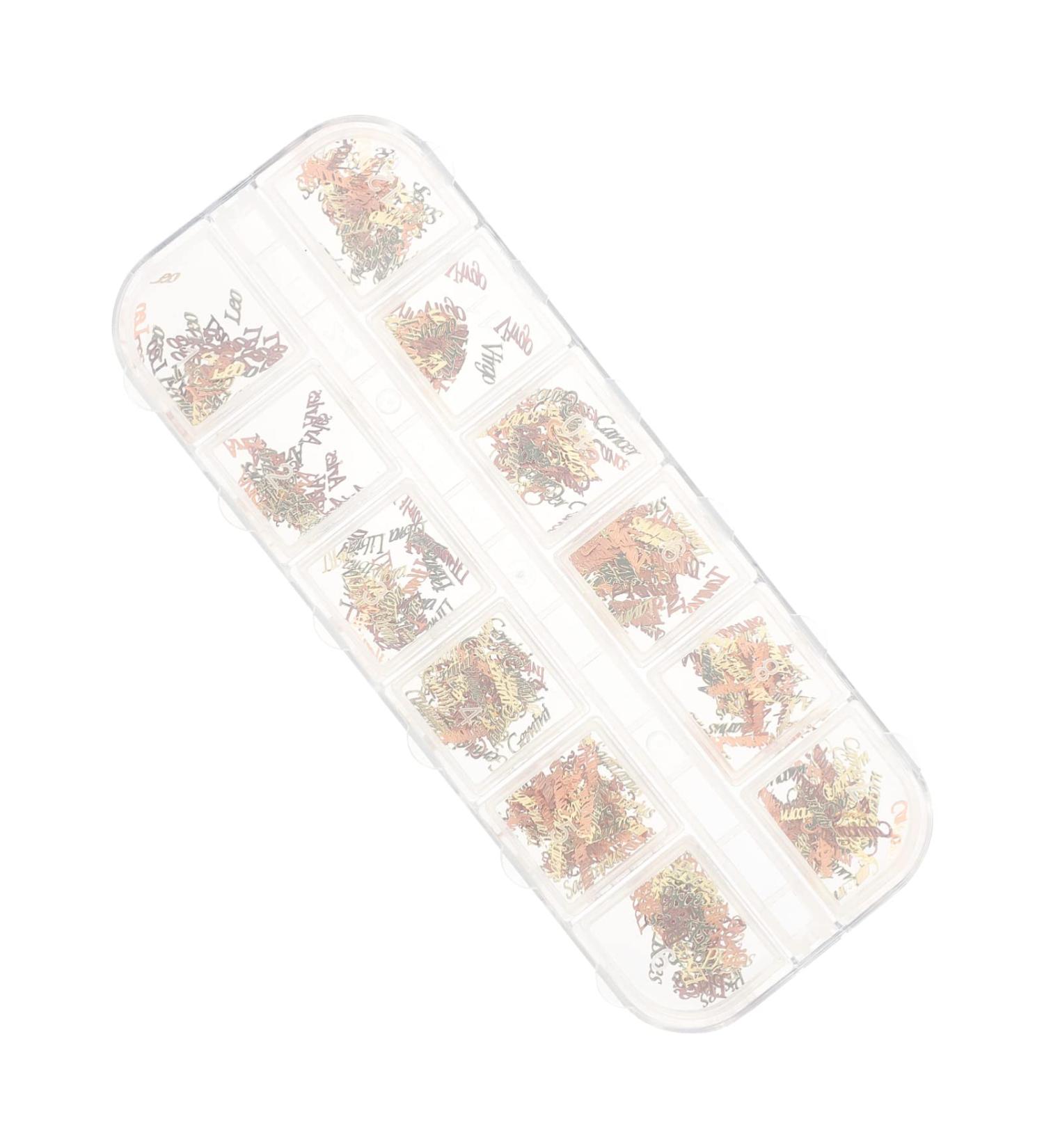 Beavorty 1 Box Zodiac Alphabet Ornaments Girl Nail DIY Adornment zodiac nail sequins manicure letter stickers for nails 12 Constellations Nail Charm Nail supplies hollow out copper sheet 3d - Buy Online on GoSupps.com