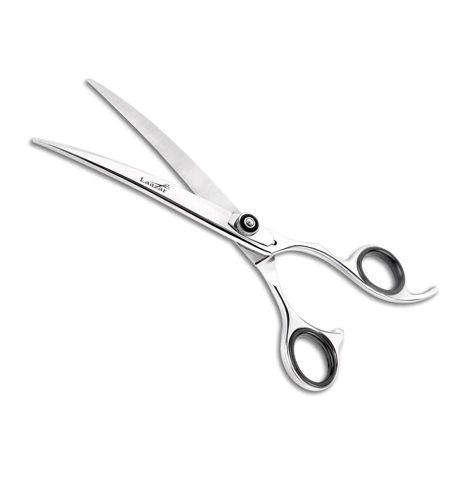 Laazar Professional Shears for Dogs and Cats with Leather Case | Adjustable Pet Grooming Scissors | Hand-Forged 440C Japanese Stainless Steel | Curved Grooming Tool for Men and Women - Buy Online on GoSupps.com