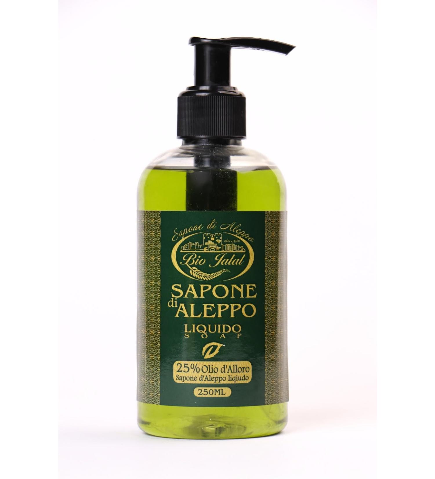 BIO JALAL Original Aleppo liquid soap 75% olive oil and 25% laurel oil 250ml ideal for hands body and hair natural product from Turkey - Buy Online on GoSupps.com