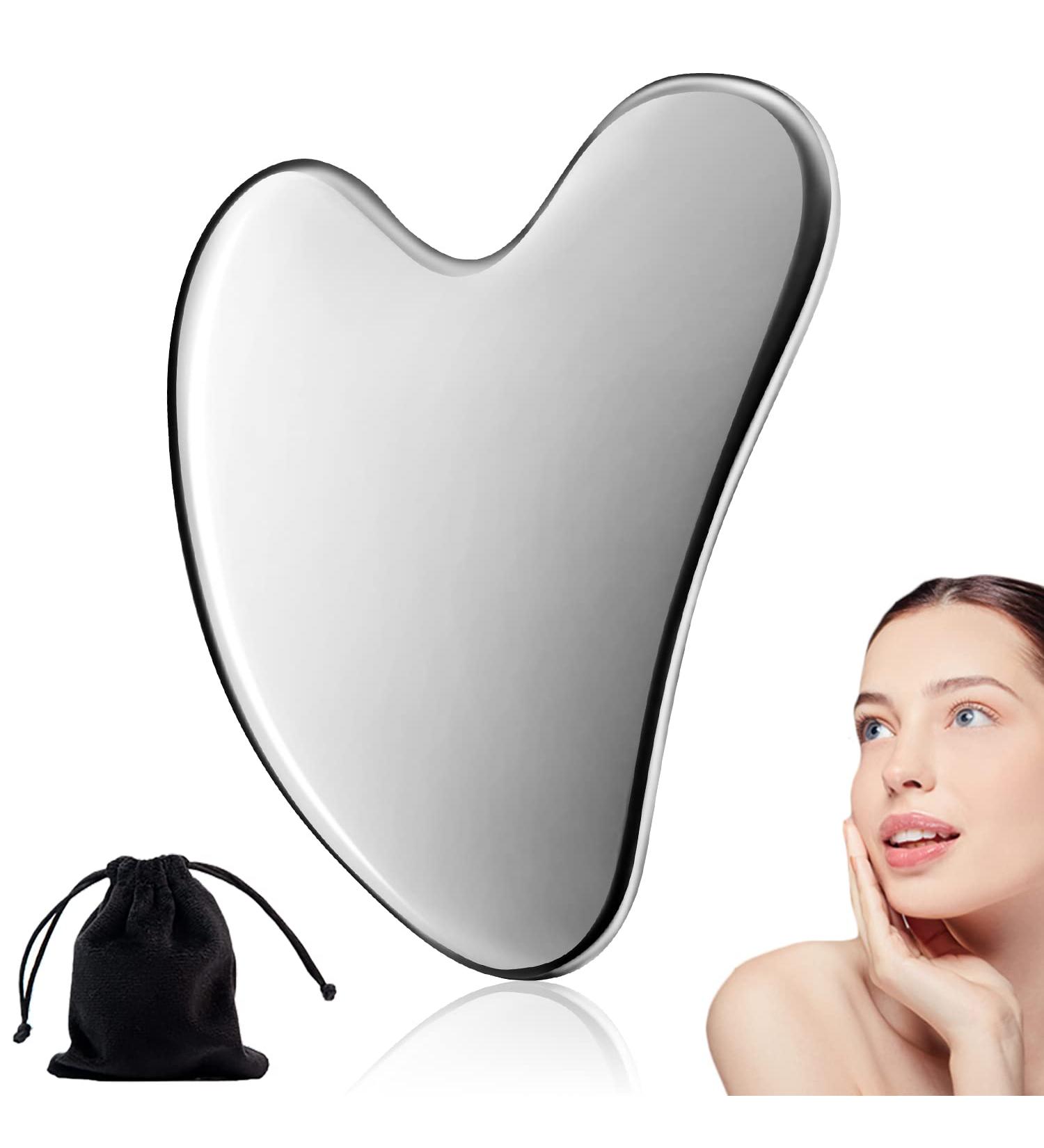 Buy Gua Sha Stainless Steel Massage Tool - Facial & Neck Care for Beauty Relaxation & Muscle Relief | International Shipping Available - Buy Online on GoSupps.com
