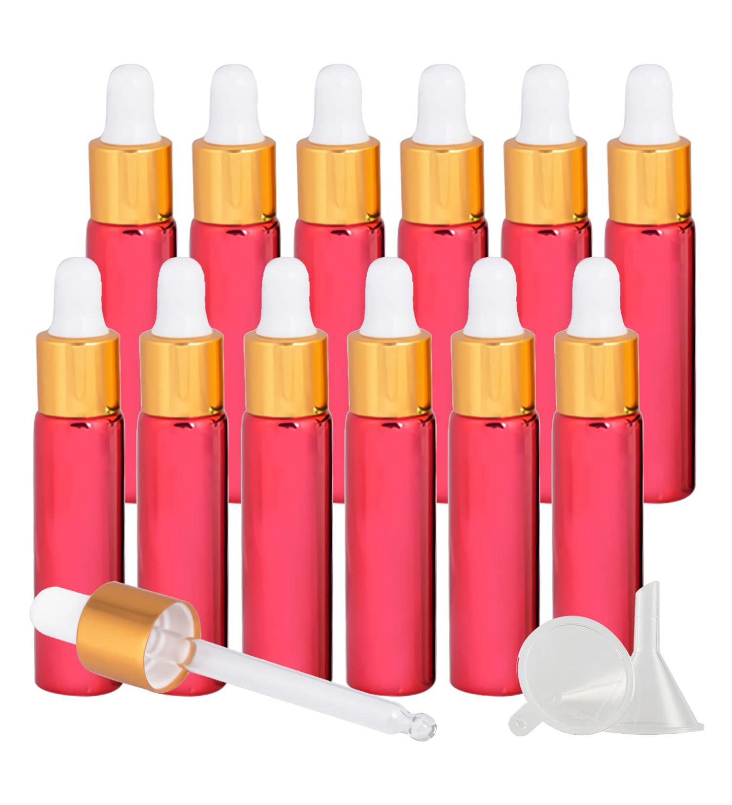 Buy Tianzd 24-Piece 10ml Chrome Red Drip Bottles with Glass Pipettes for Essential Oils & Perfumes - International Shipping Available - Buy Online on GoSupps.com
