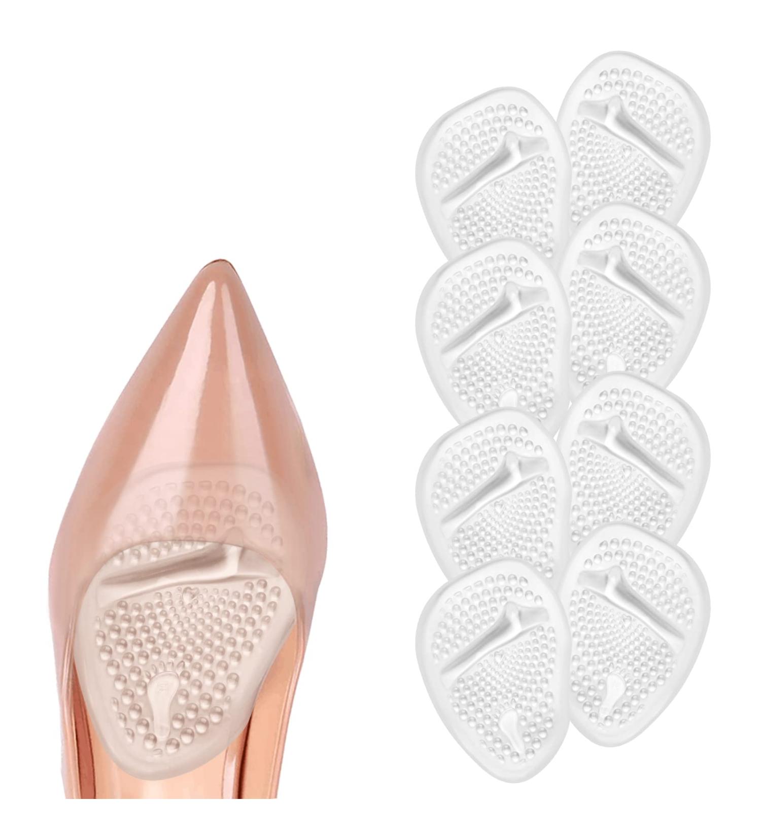 Uraqt FuSpolster Forefoot Gel Pads - 4 Pairs Silicone Shoe Inserts for High Heel Protection - Transparent Insole & Bale Pads - Buy Online on GoSupps.com