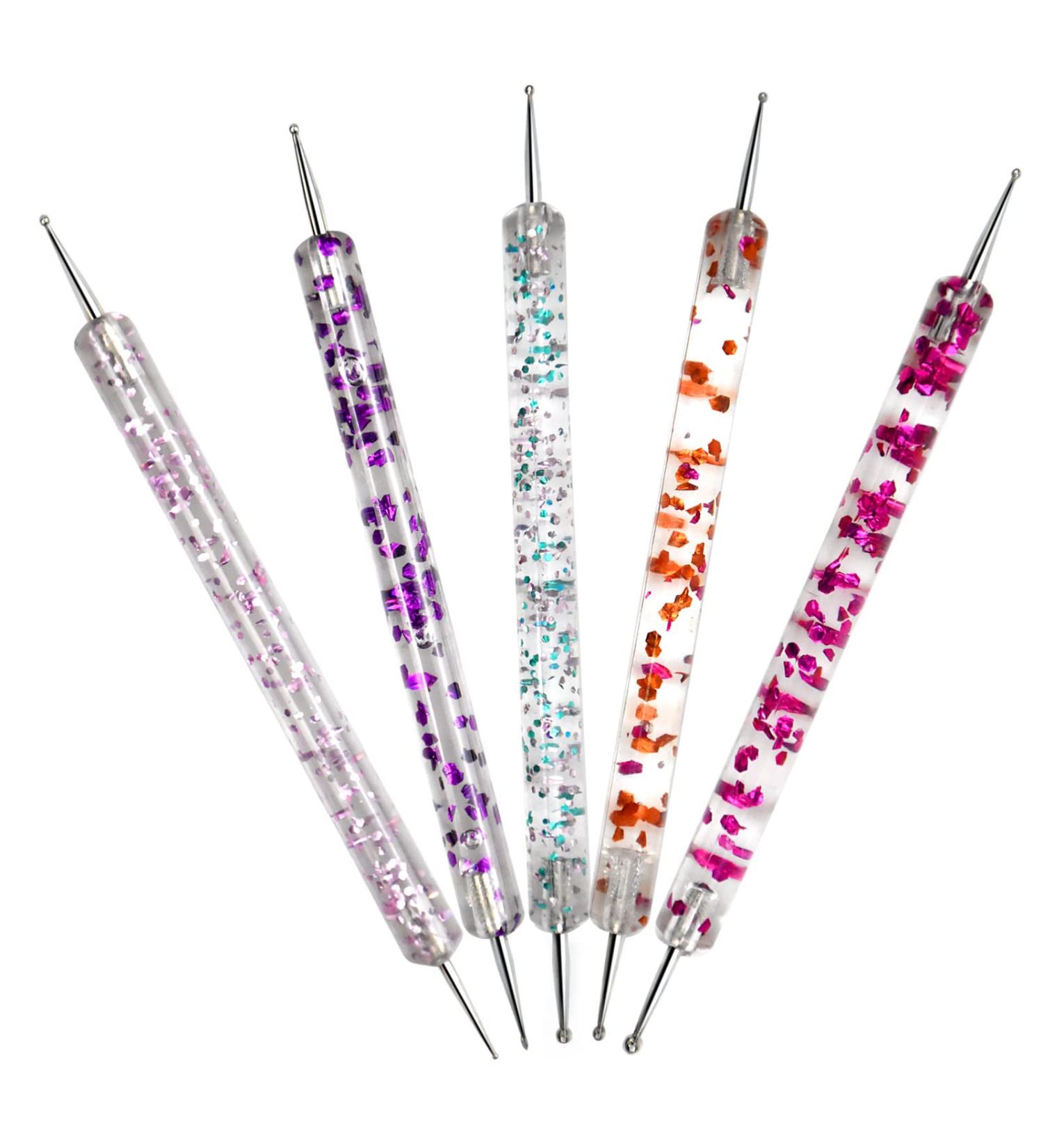 5-Piece Nail Puncture Pencil Set - Double-Sided Nail Art Tools for DIY Designs | Dotting Tools & Nail Brushes for Manicure - Buy Online on GoSupps.com