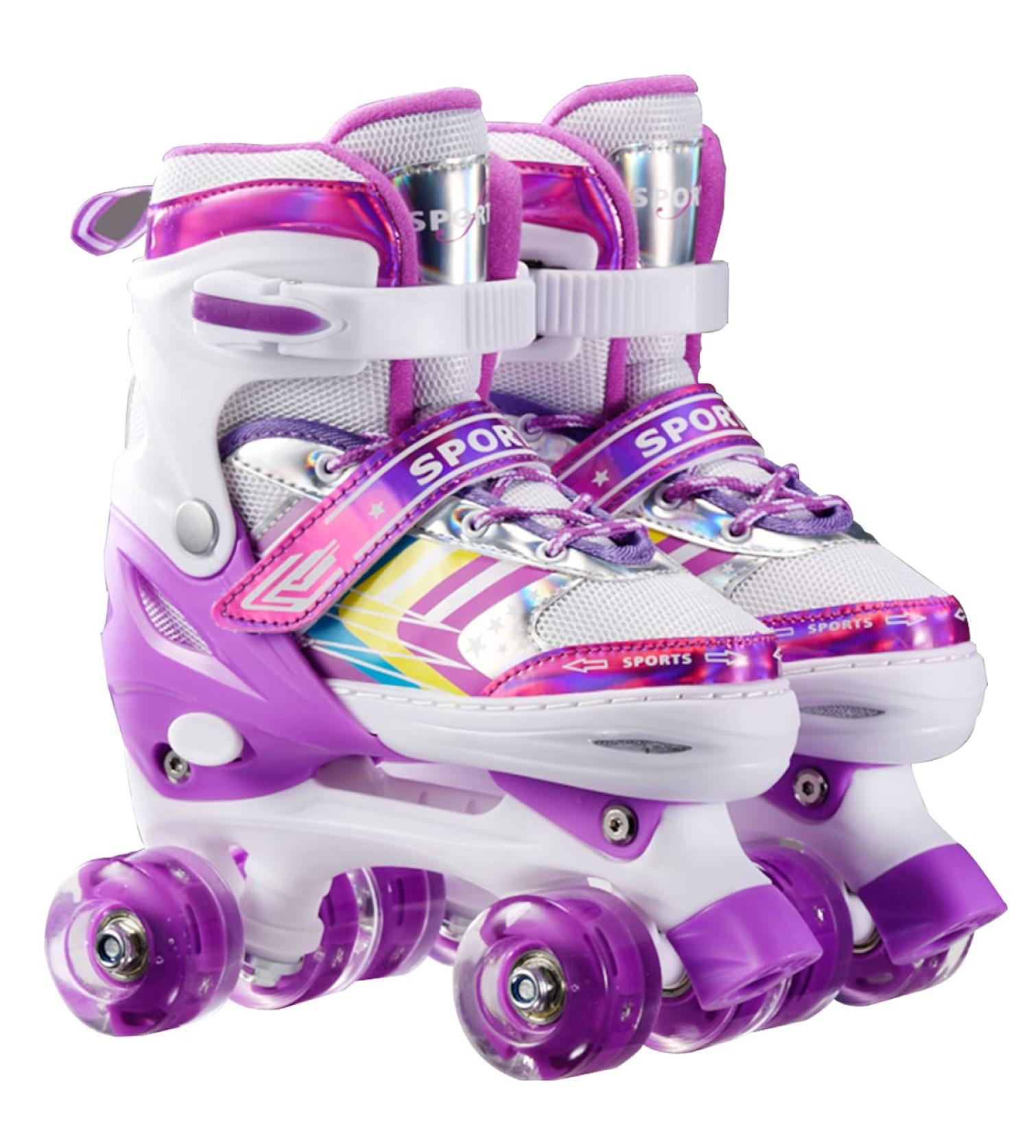 Buy Sumeber Adjustable Inline Skates for Kids - Light-Up Wheels Pink & Purple Perfect Birthday & Christmas Gifts (EU 32/33/34/35) - Buy Online on GoSupps.com