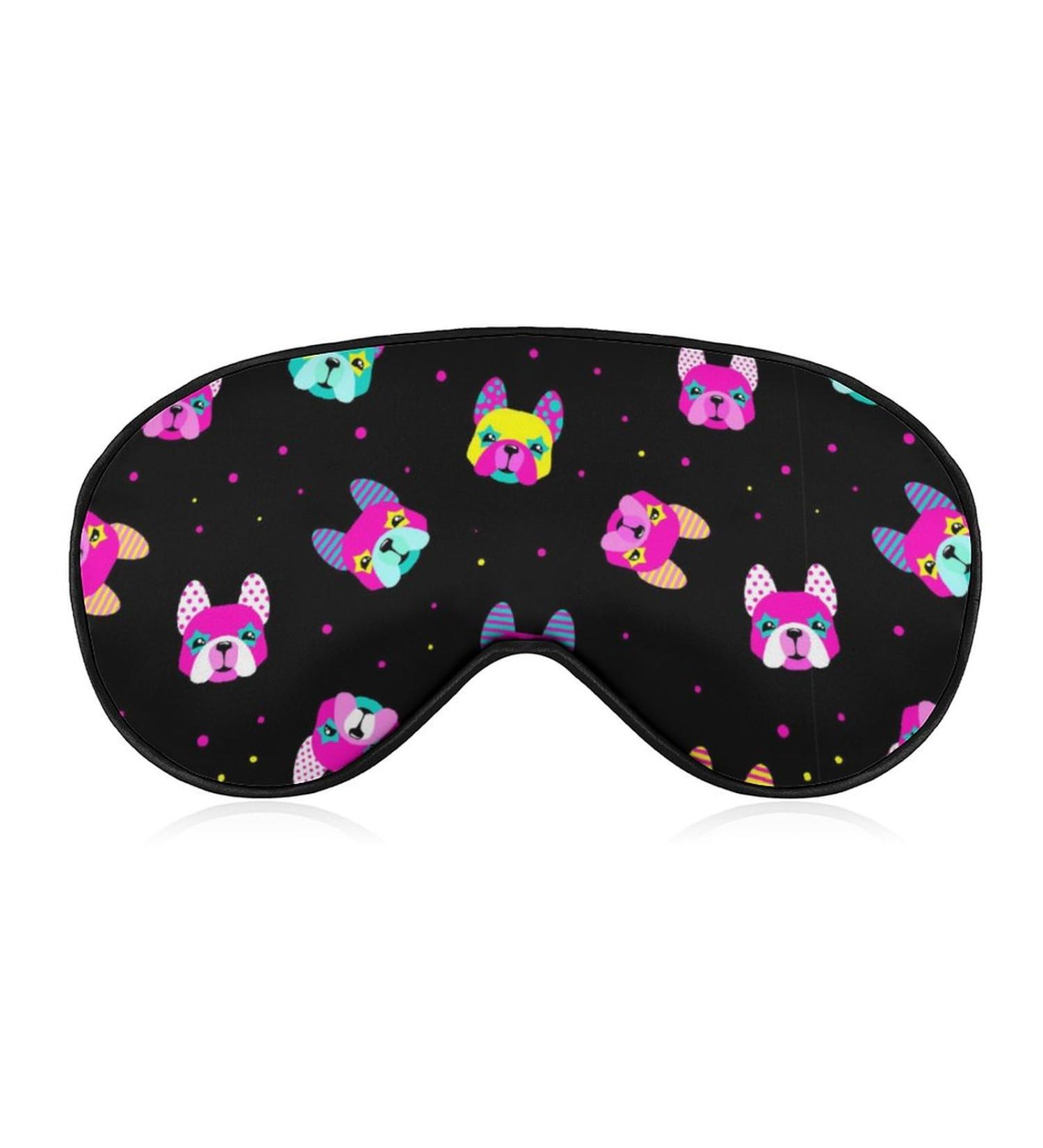Colorful Pug Face Sleep Mask - Adjustable Strap Eye Cover for Sleeping, Blocking Light, Travel & Nap - Men and Women - Buy Online on GoSupps.com