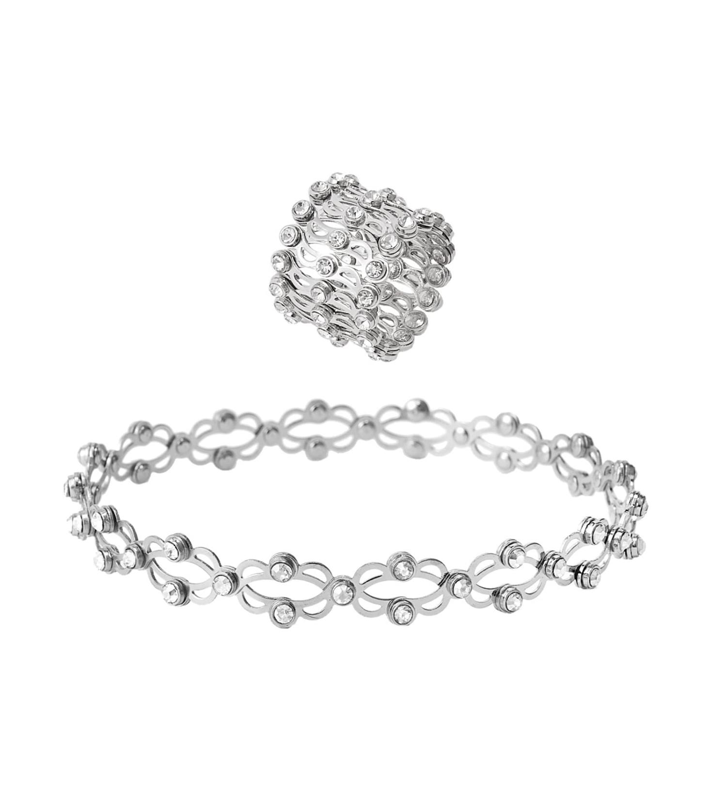 YSAH 2 in 1 Adjustable Magnetic Therapy Transforming Bracelet Ring Magic Retractable Ring Bracelet Lymph Drainage Bracelets Zircon Multilevel Twist Women (White) 2-7cm - Buy Online on GoSupps.com
