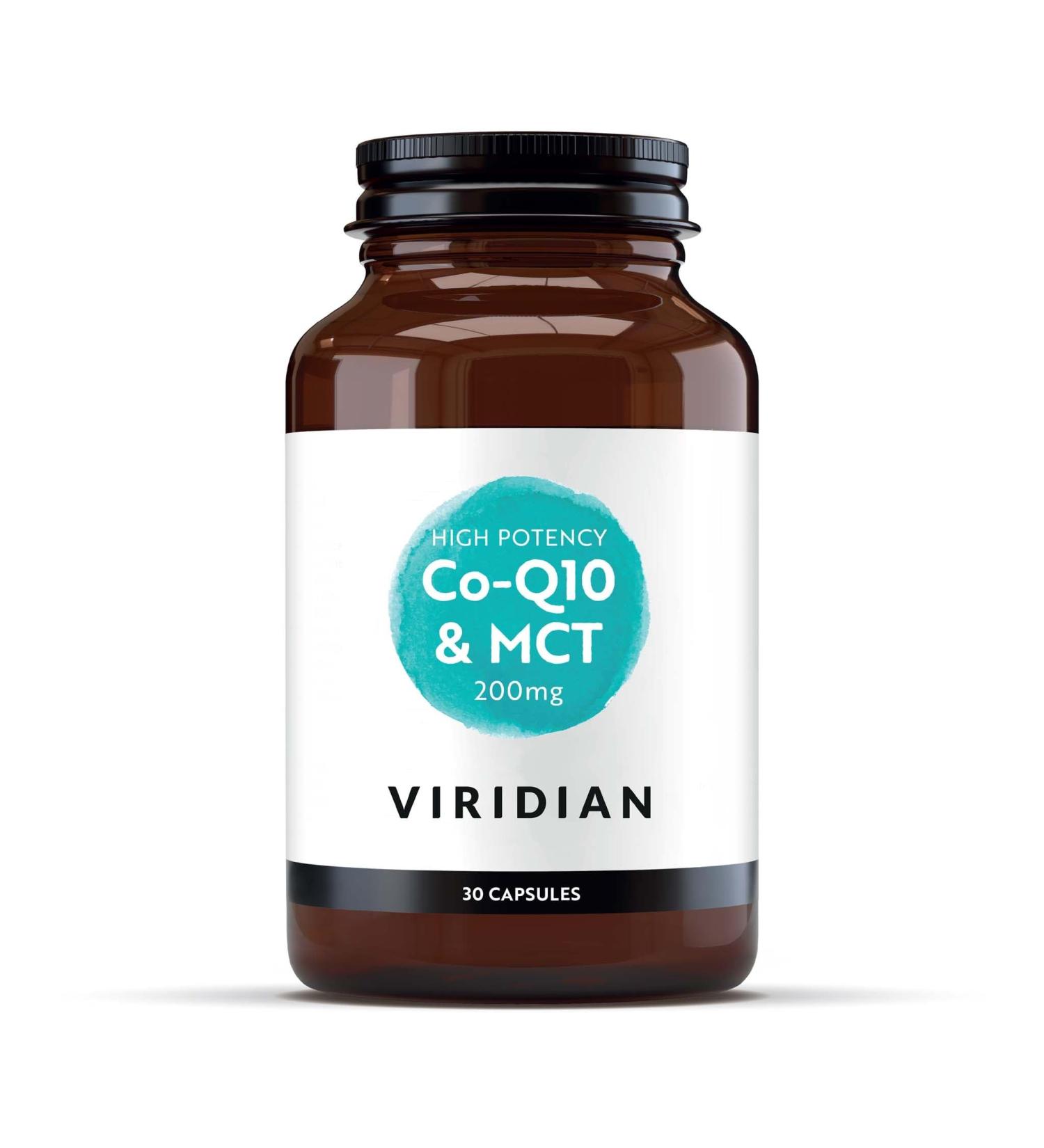 Viridian - Co-Q10 & MCT 200mg - 30 Capsules | High Potency Blend and Enhanced Absorption | Expertly Formulated with 100% Active Ingredients