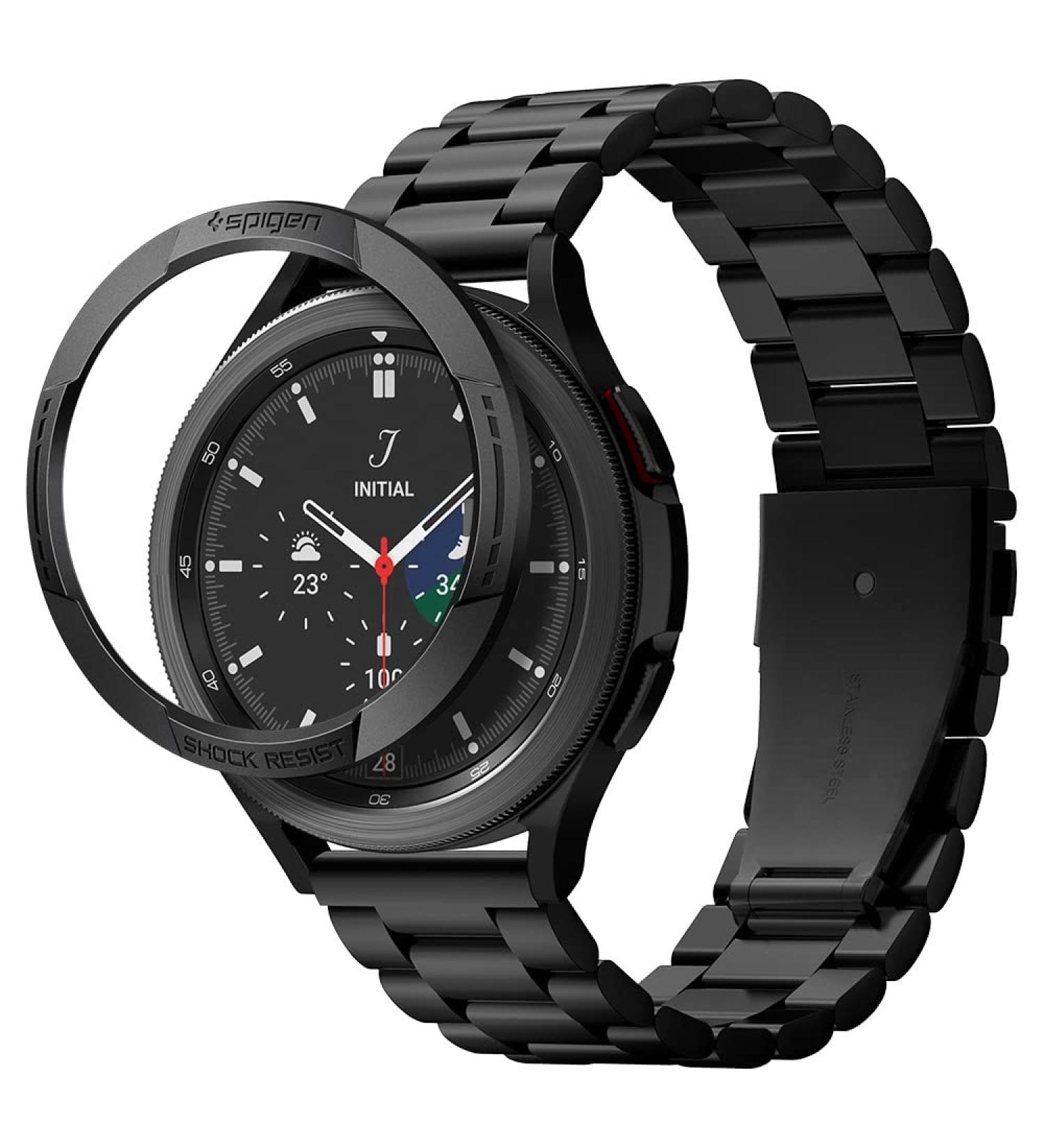 Spigen Chrono Shield Bezel Ring Protector for Samsung Galaxy Watch 4 Classic 46mm (2021) - Black - Buy Online on GoSupps.com