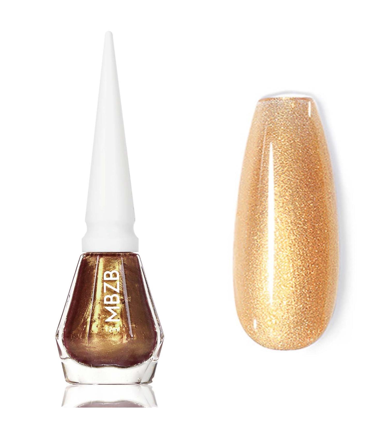 Gold Nail Polish - Shimmer Pearl Nail Polish - Light Gold Glitter Nail Polish - High Glossy Shine Long Lasting Nail Varnish - Air Dry No Need UV DIY Manicure Nail Art - Buy Online on GoSupps.com