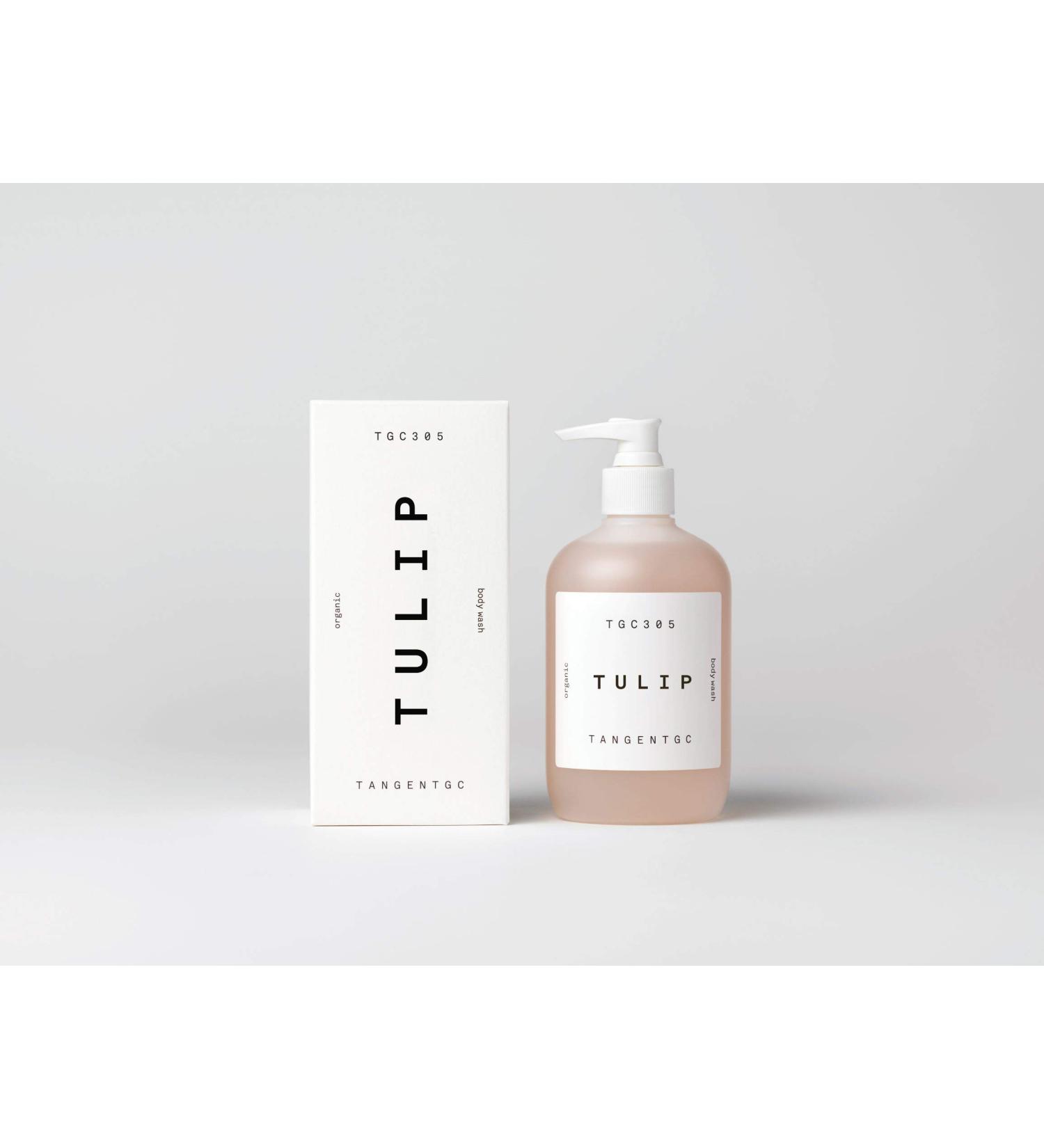 Tangent Body Wash Glycerine Soap with Almond Oil Perfume Oil All Natural Ingredients Organic Aroma Floral Fragrance Tulip 12 ozs Made in France