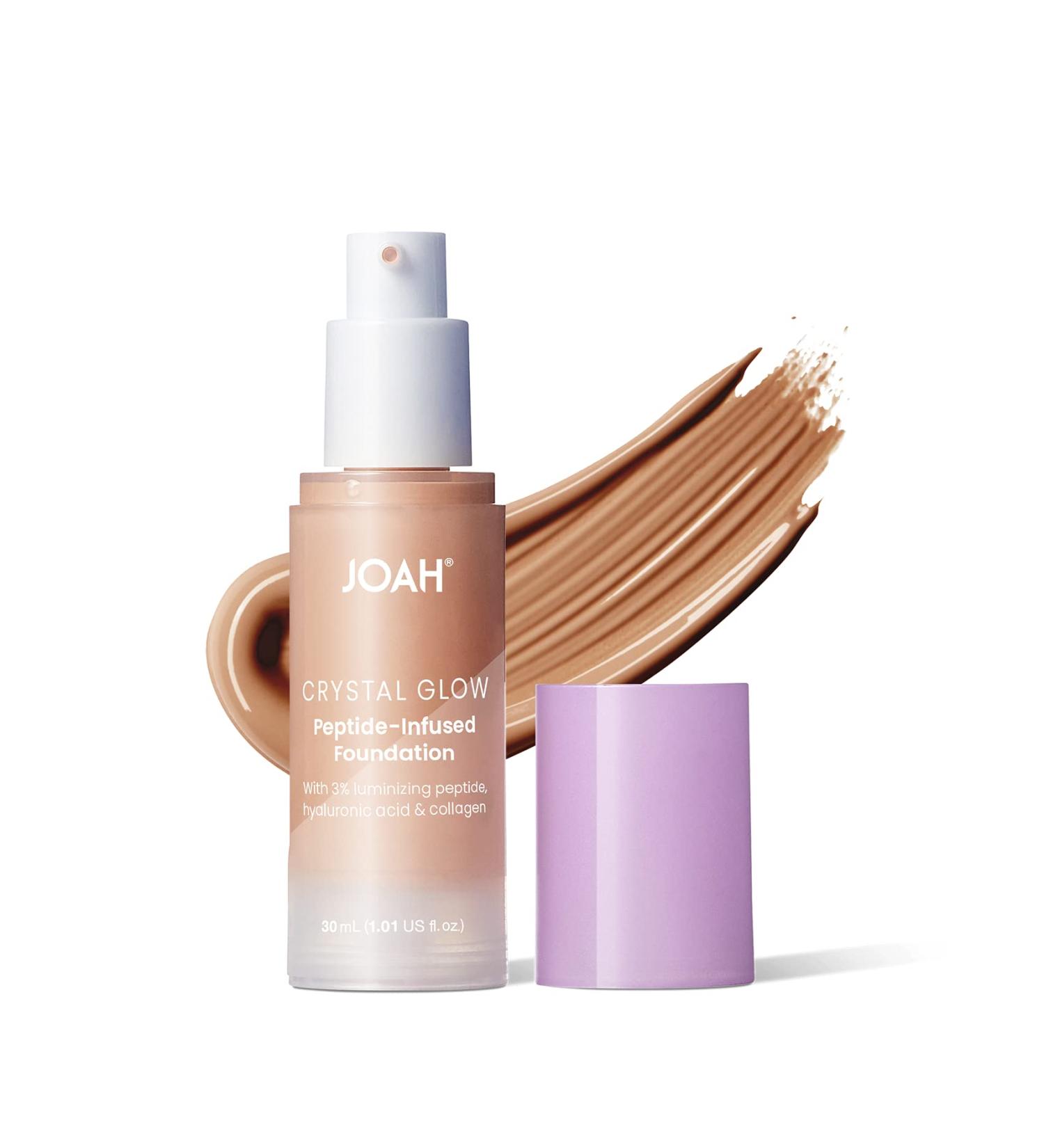JOAH Crystal Glow Peptide-Infused Foundation | 2-in-1 Korean Makeup with Primer | Luminizer, Hydration & Skin Defense | 1.01 Oz Medium Neutral - Buy Online on GoSupps.com
