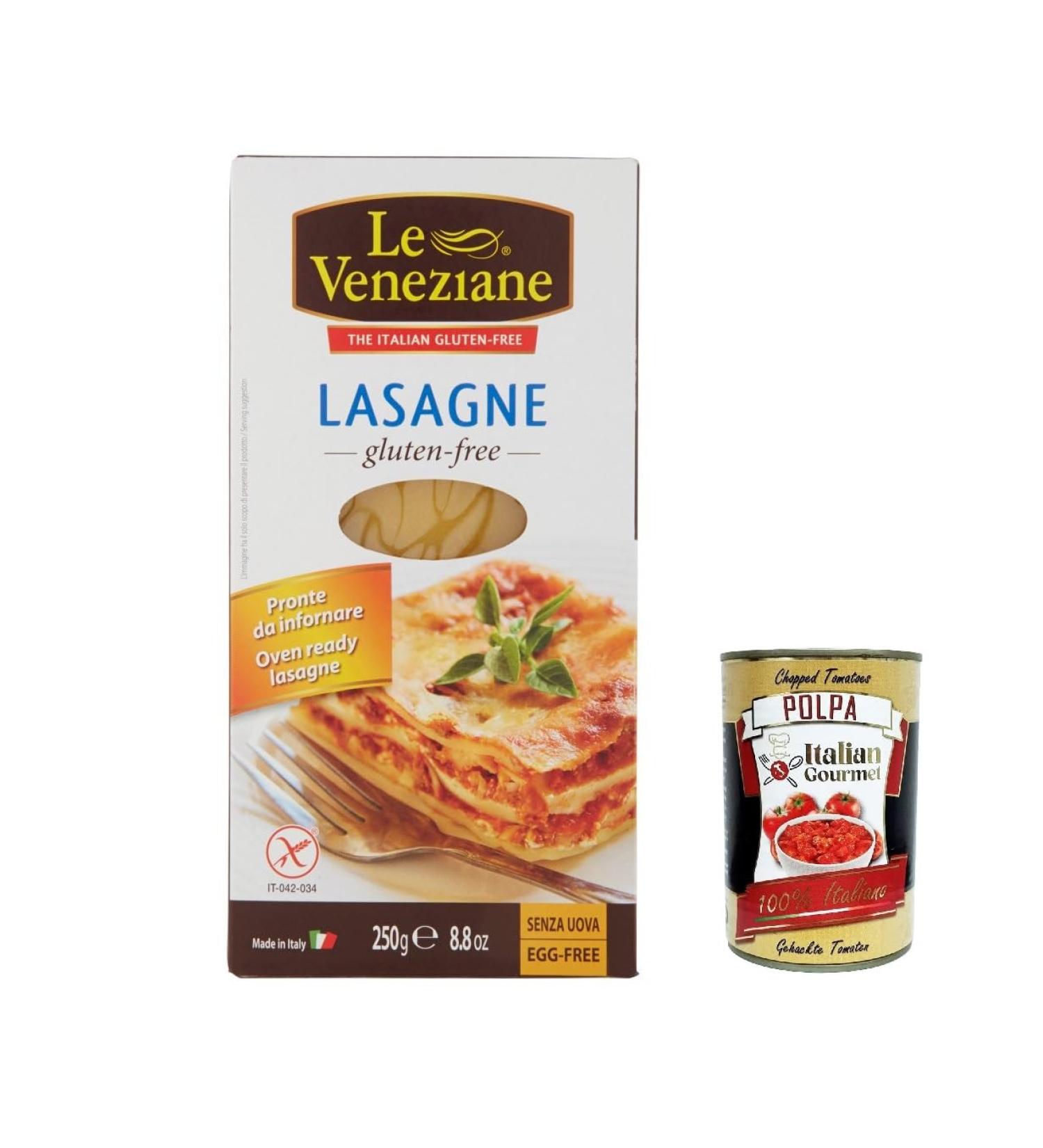  Italian Gourmet E.R. Le Veneziane Gluten Free Lasagna Gluten Free Gluten Free Gluten Free Pasta 250g + Italian Gourmet Pulp 400g - Buy Online on GoSupps.com