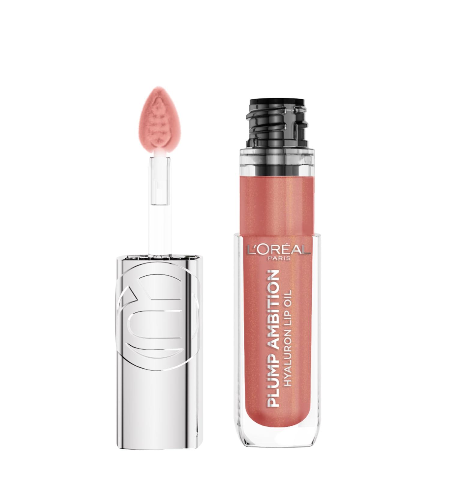 L'Oreal LOr al Paris Plump Ambition Lip Oil with Hyaluronon fuller & smoother lips without compromises Intensive feeling with hyaluronic acid up to 24H moisture color 650 Nude Macaron 5 m - Buy Online on GoSupps.com