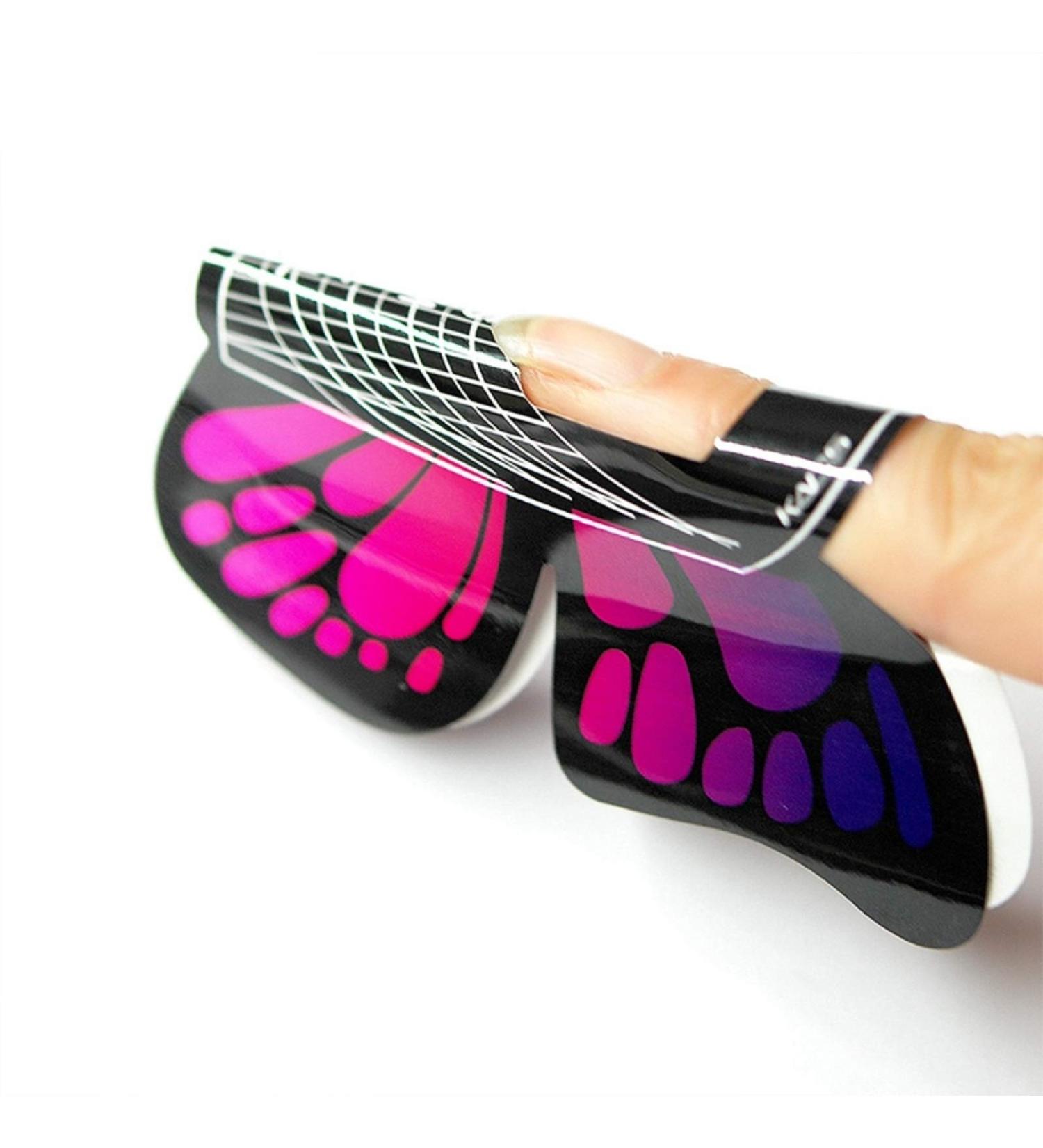 KADS 100pcs Big Butterfly Gel Nail Extension Forms - Self Adhesive for Acrylic Nails - Buy Online on GoSupps.com