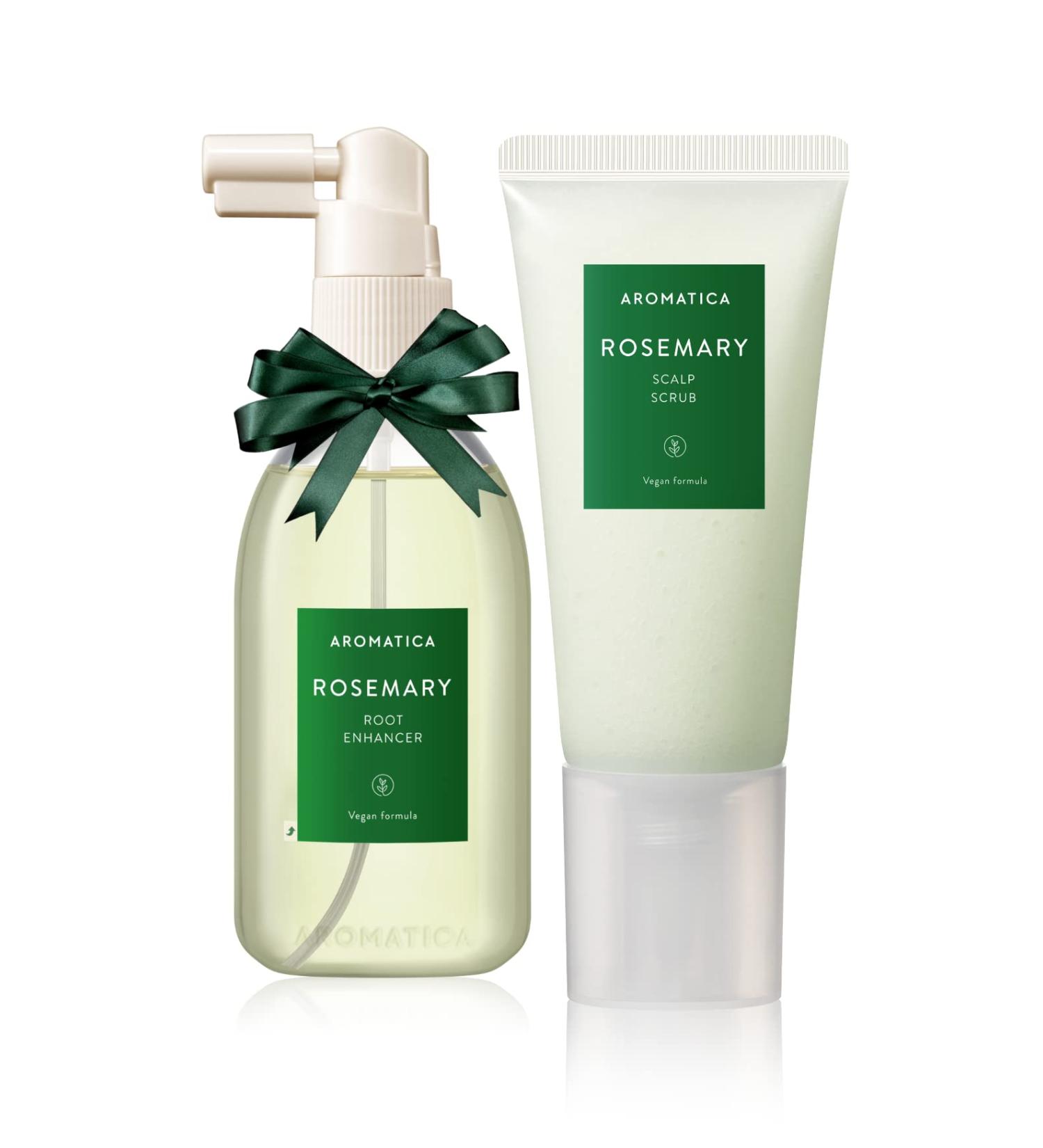 AROMATICA Rosemary Scalp Scrub & Spray Set - Nourish & Protect Hair with Rosemary Oil | Detox & Refresh Scalp from Toxins - Buy Online on GoSupps.com