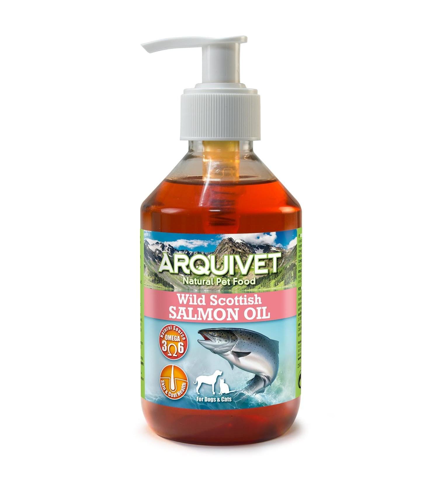 ARQUIVET Scottish Salmon Oil - for cats and dogs 250 ml - Complementary food - Omega 3 and 6 - Vitamin E - Buy Online on GoSupps.com