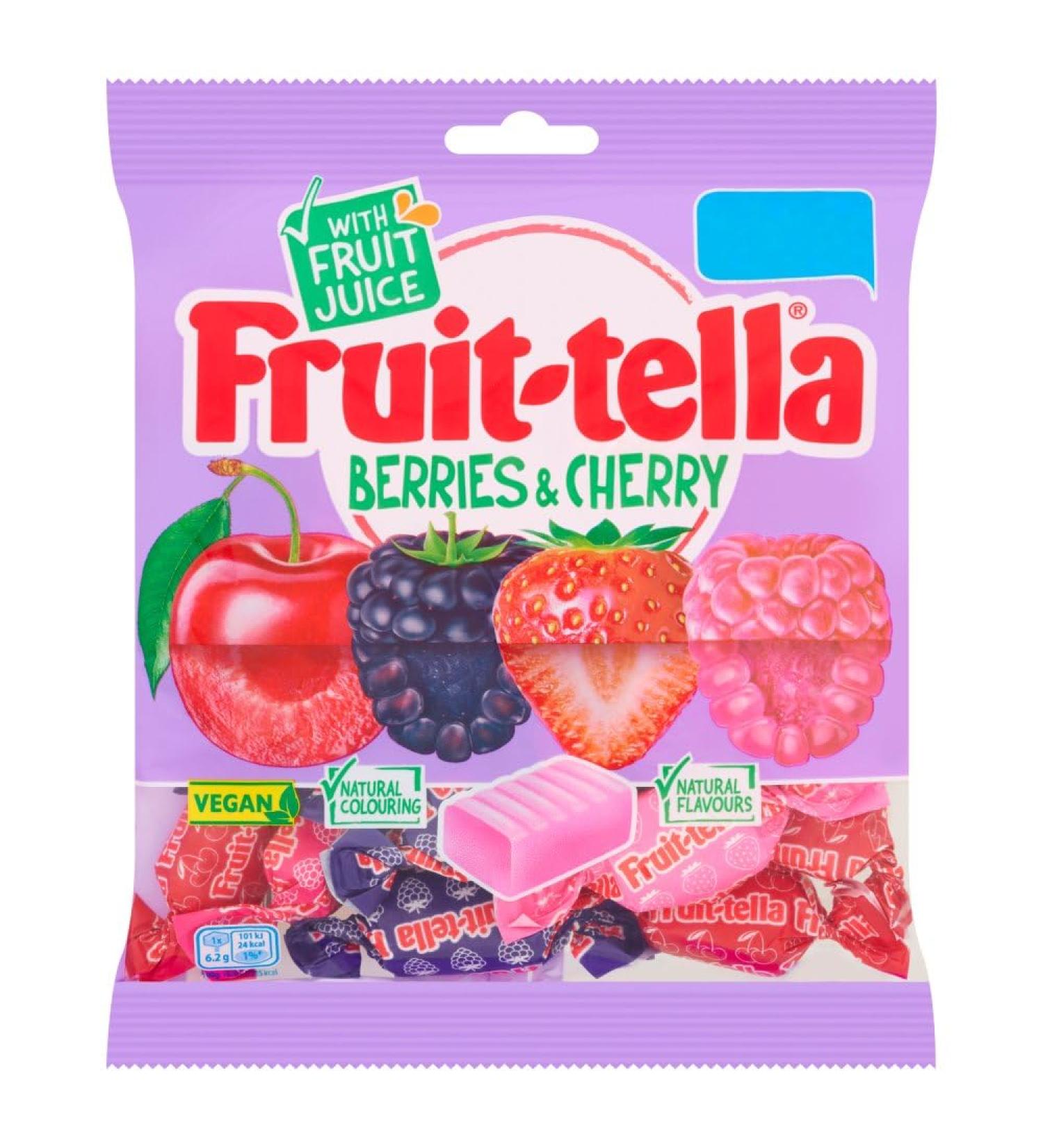 Fruit-Tella Berries & Cherries 135g | Box of 12 Bags - Buy Online on GoSupps.com