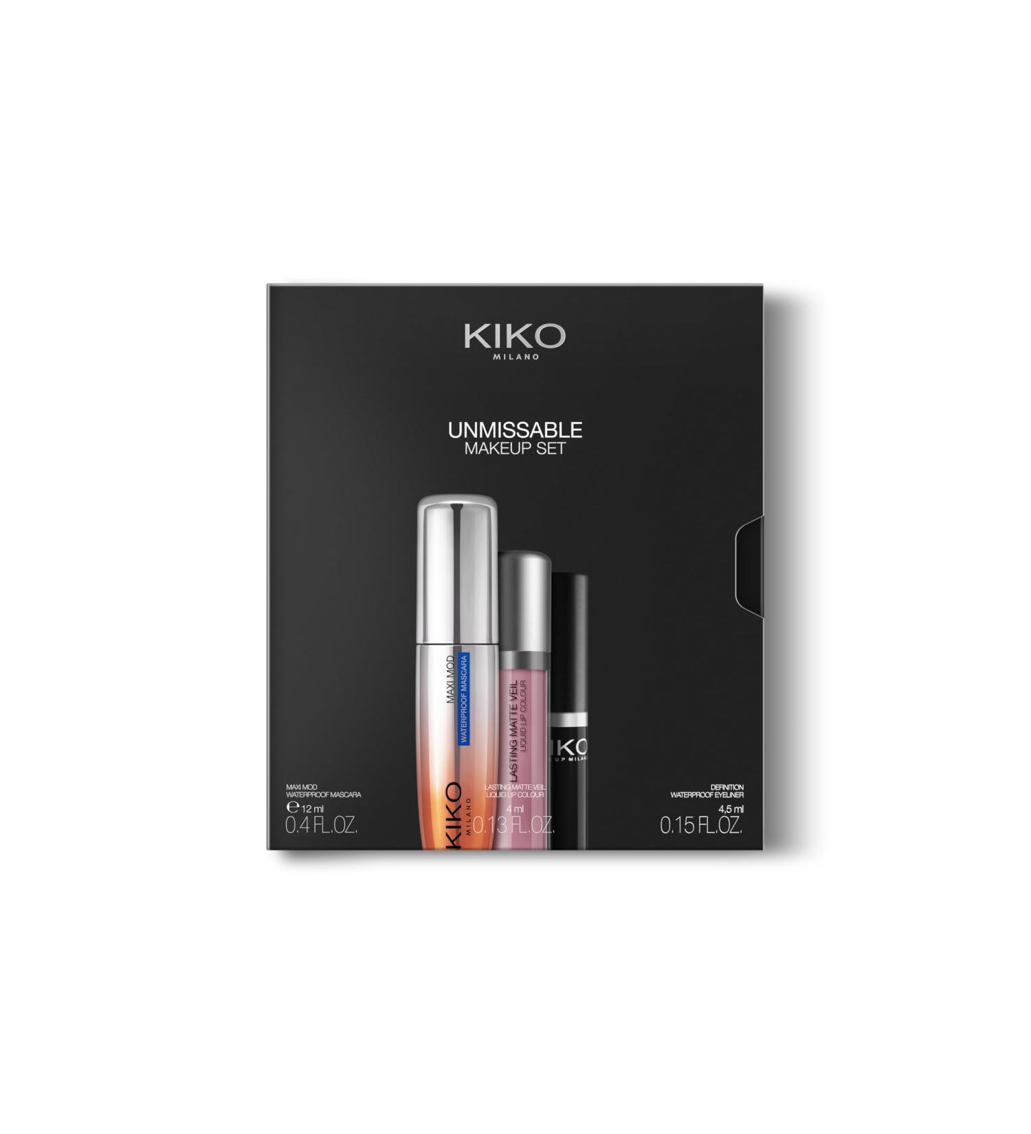 KIKO SpA KIKO Milano Unmissable Makeup Set Makeup Set With A Mascara A Waterproof Eyeliner And A Liquid Lipstick With A Matte Finish - Buy Online on GoSupps.com