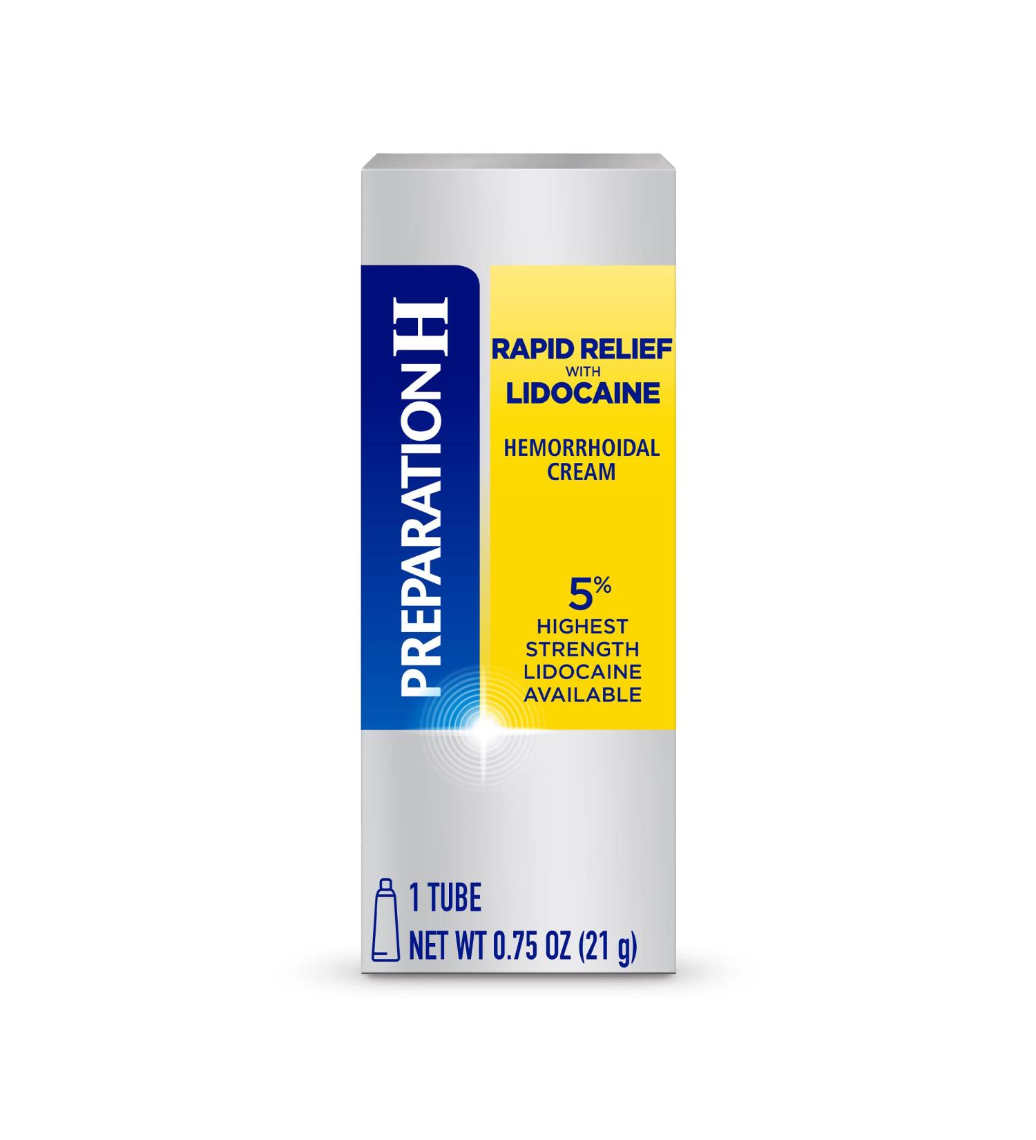 Preparation H Rapid Relief Hemorrhoid Cream with Lidocaine - 0.75 Oz Tube - Buy Online on GoSupps.com