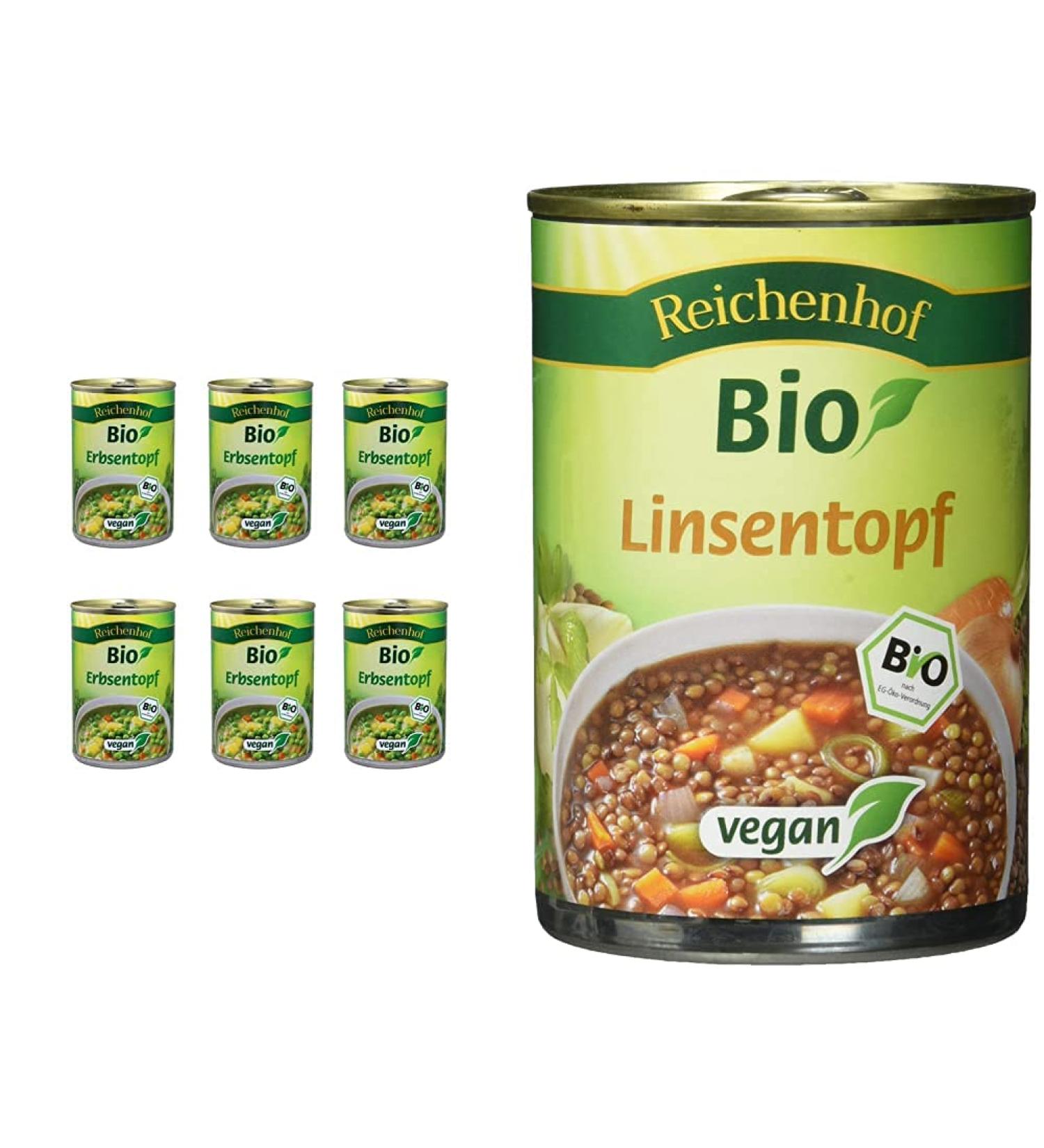 Reichenhof Bio Vegan Pea & Lentil Stew Bundle - 6 Pack (6 x 400g) | Organic Healthy & International Shipping - Buy Online on GoSupps.com