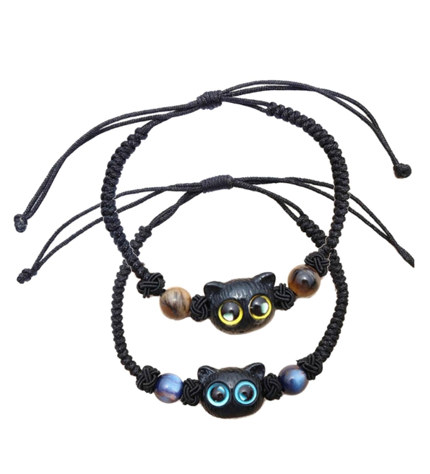 Shop Oralgo's Trendy Stackable Pearl Bracelet Set - Cartoon Animal Cat Trailer Hand Chain Jewelry - Stylish 2 Piece Cotton Accessory for International Shipping - Buy Online on GoSupps.com