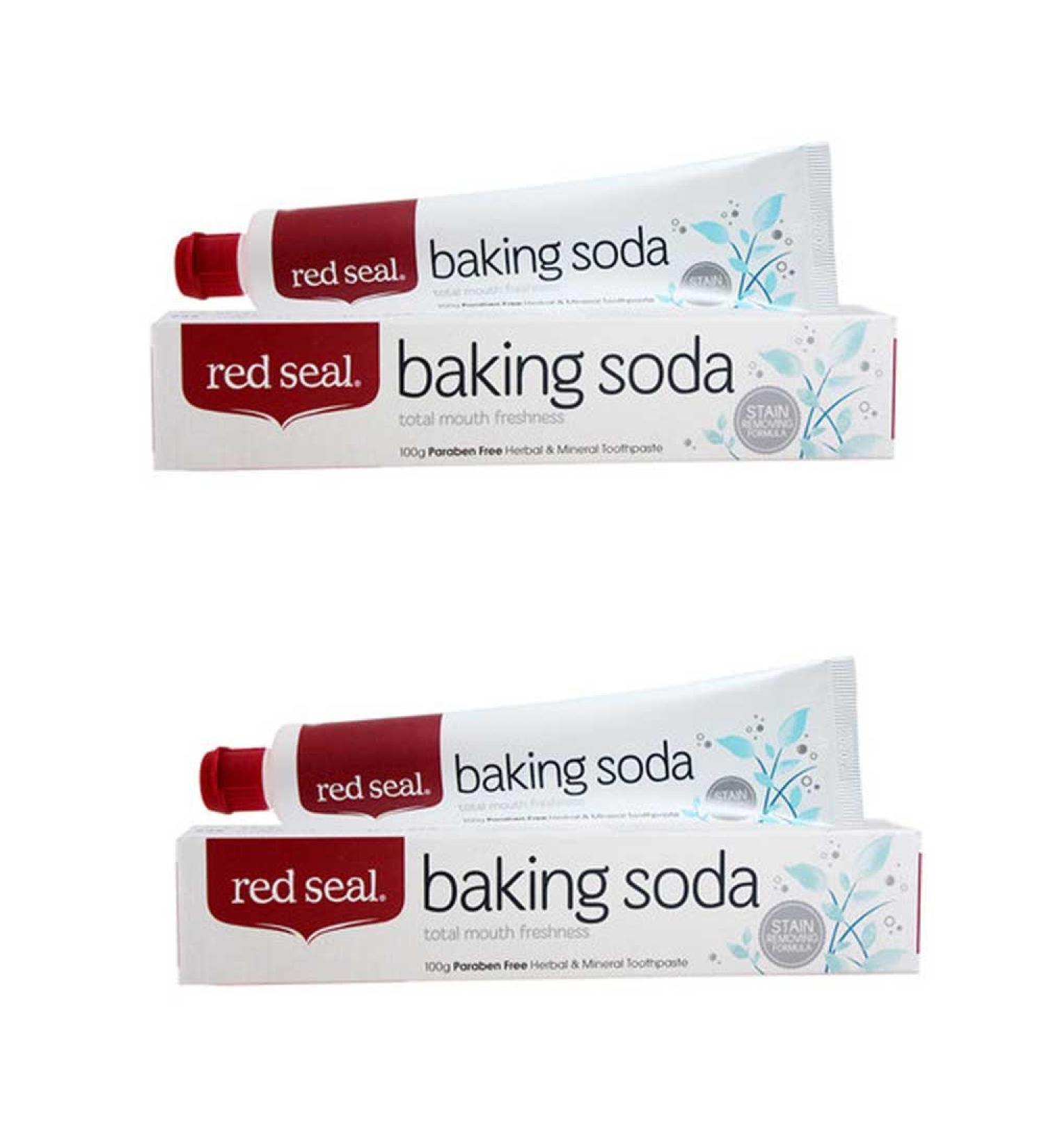 Red Seal Baking Soda Toothpaste 3.5oz - 2 Pack | Natural Plaque Acid Neutralizer, Gum Health Protector, Brighter Smile Boost - Buy Online on GoSupps.com