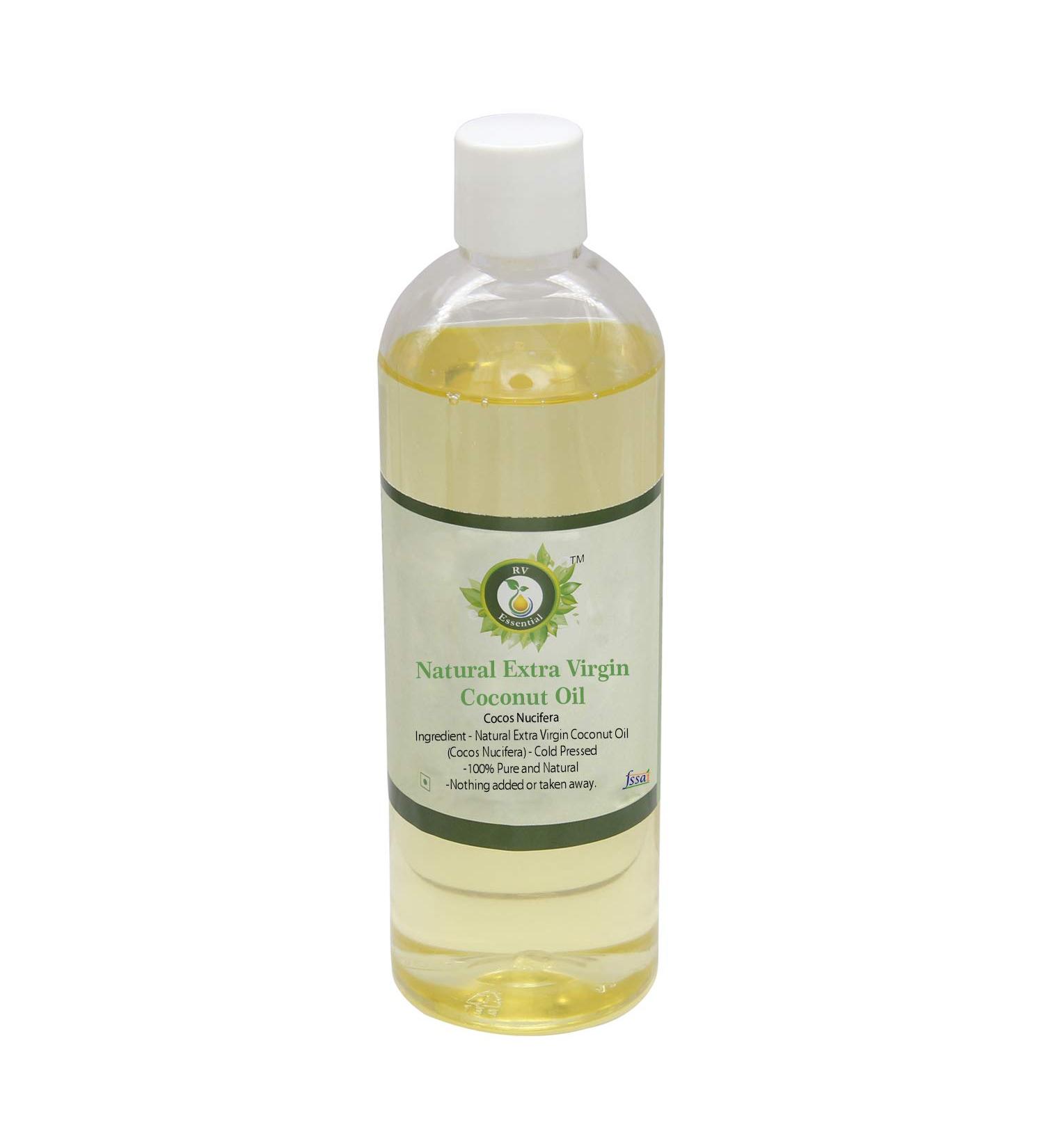 R V Essential Huile de noix de coco extra vierge naturelle 100ml (3.38oz) - Cocos Nucifera (100% pur et naturelle press e froid) Cold Pressed Natural Extra Virgin Coconut Oil - Buy Online on GoSupps.com