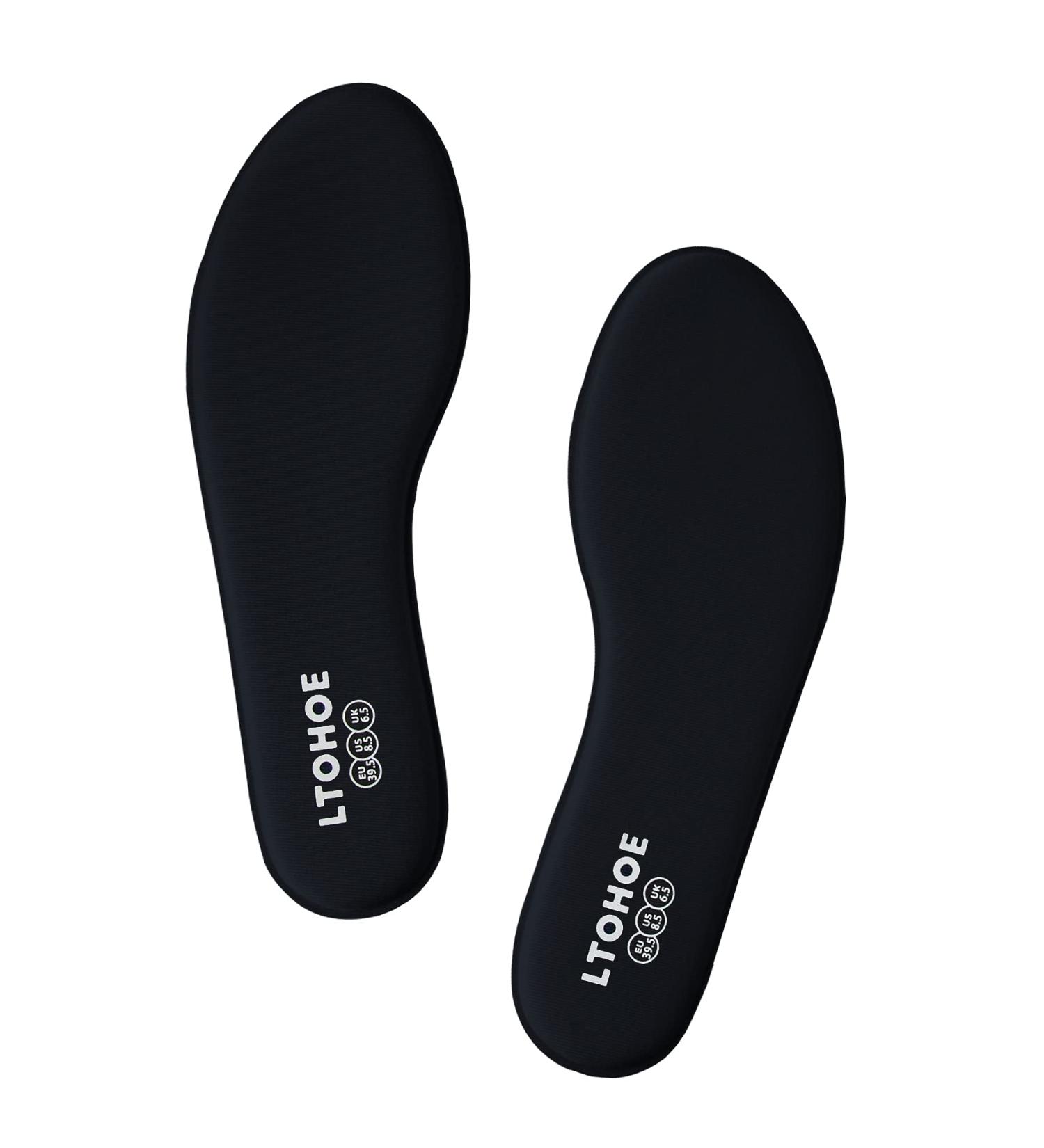 LTOHOE Memory Foam Insoles for Women - Shock Absorbing Shoe Inserts for Foot Pain Relief - Comfortable Inner Soles for Running, Hiking, Sneakers - 8mm Black, US 8.5 - Buy Online on GoSupps.com