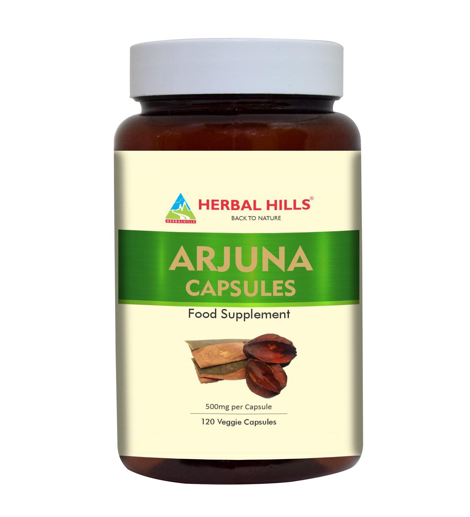 Herbal Hills Arjuna Capsules 500mg - 120 Veggie Capsules | Terminalia Supplement - Buy Online on GoSupps.com
