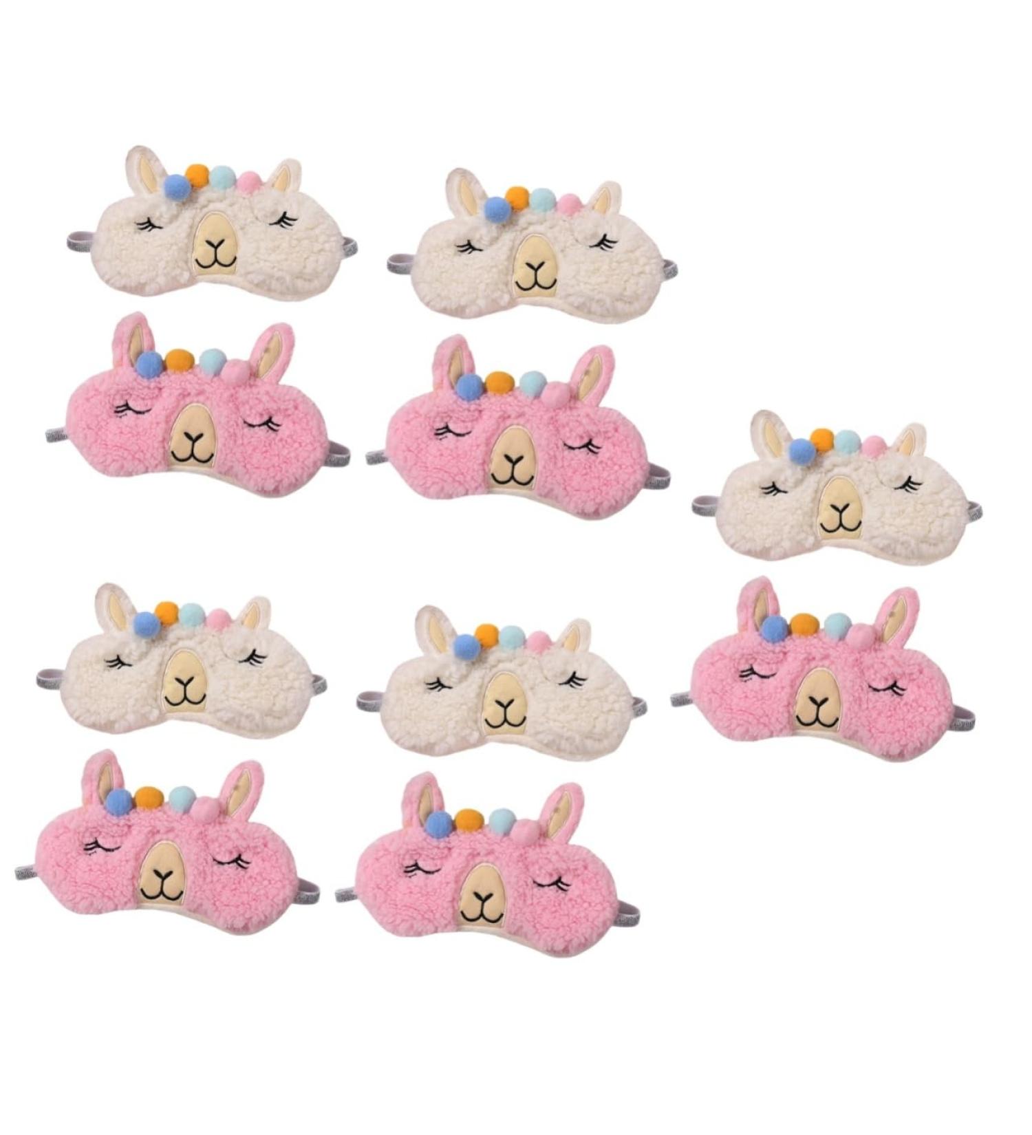 FOMIYES 10 Pcs Sherpa Fleece Eye Masks for Kids & Adults - Plush Travel Sleep Masks & Blindfolds - Perfect for Airplane Rides & Sleepovers - Buy Online on GoSupps.com