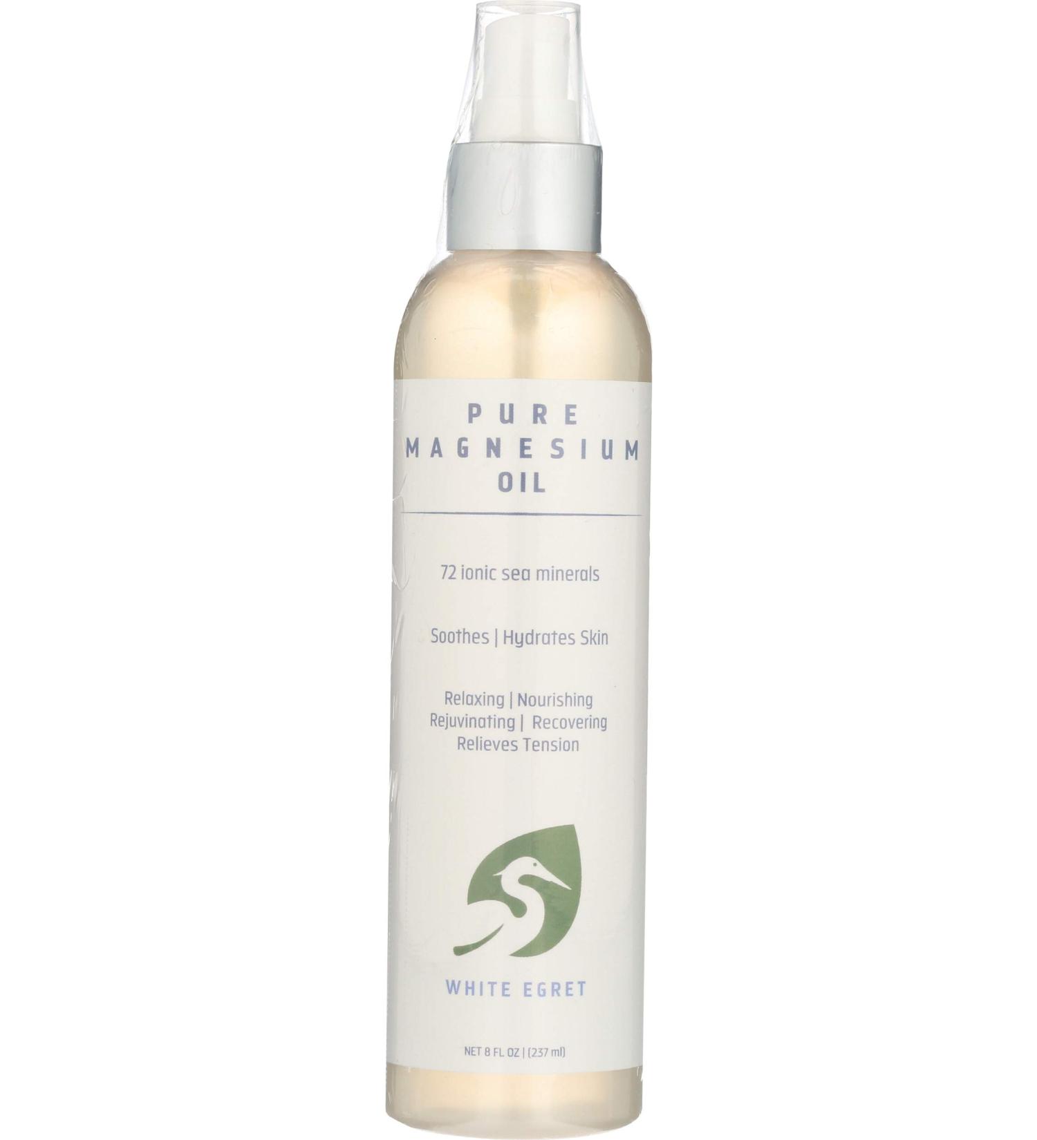 White Egret Aromatherapy Pure Magnesium Oil - Natural Relief for Muscle Pain & Stress - Buy Online on GoSupps.com