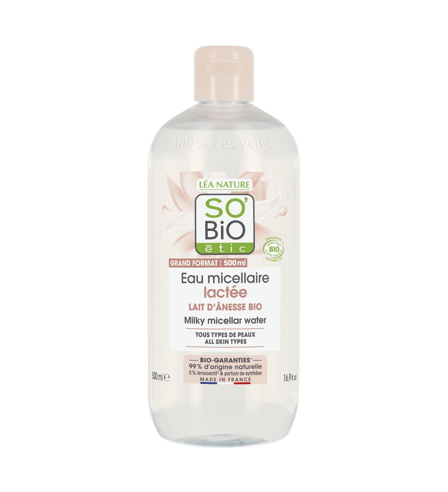 So'Bio tic - Milky micellar water - My Donkey Milk - All skin types - Cosmebio certified - 500 ml bottle - Buy Online on GoSupps.com