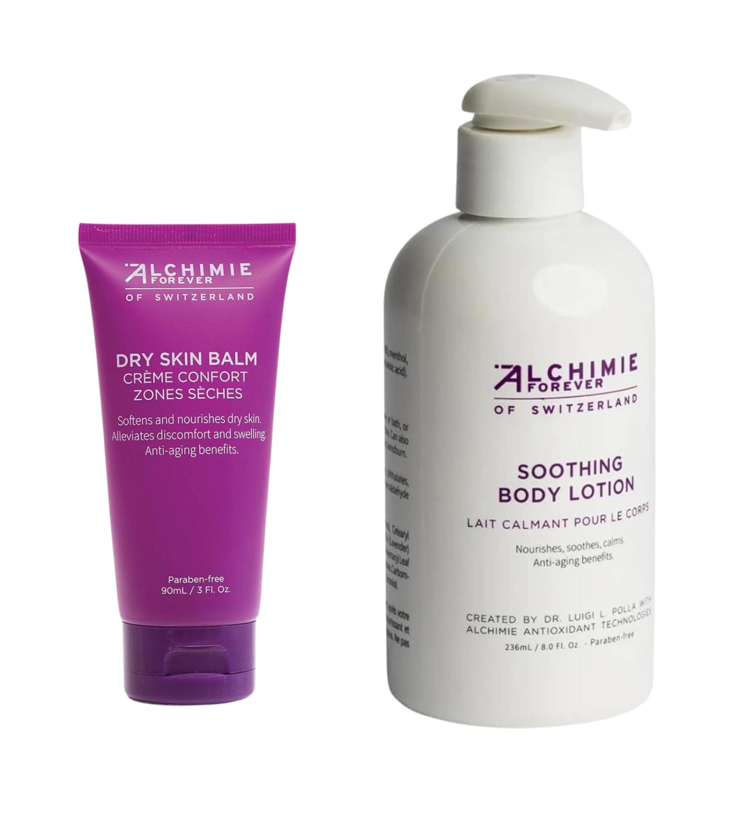 Alchimie Forever Nourishing Body Duo Dry Skin Balm + Soothing Body Lotion | Deep Hydration Comfort Softens Moisturizes & Calms Skin | Shea Butter Jojoba & Green Tea | Vegan Paraben-Free Dry Skin Balm & Body Lotion - Buy Online on GoSupps.com