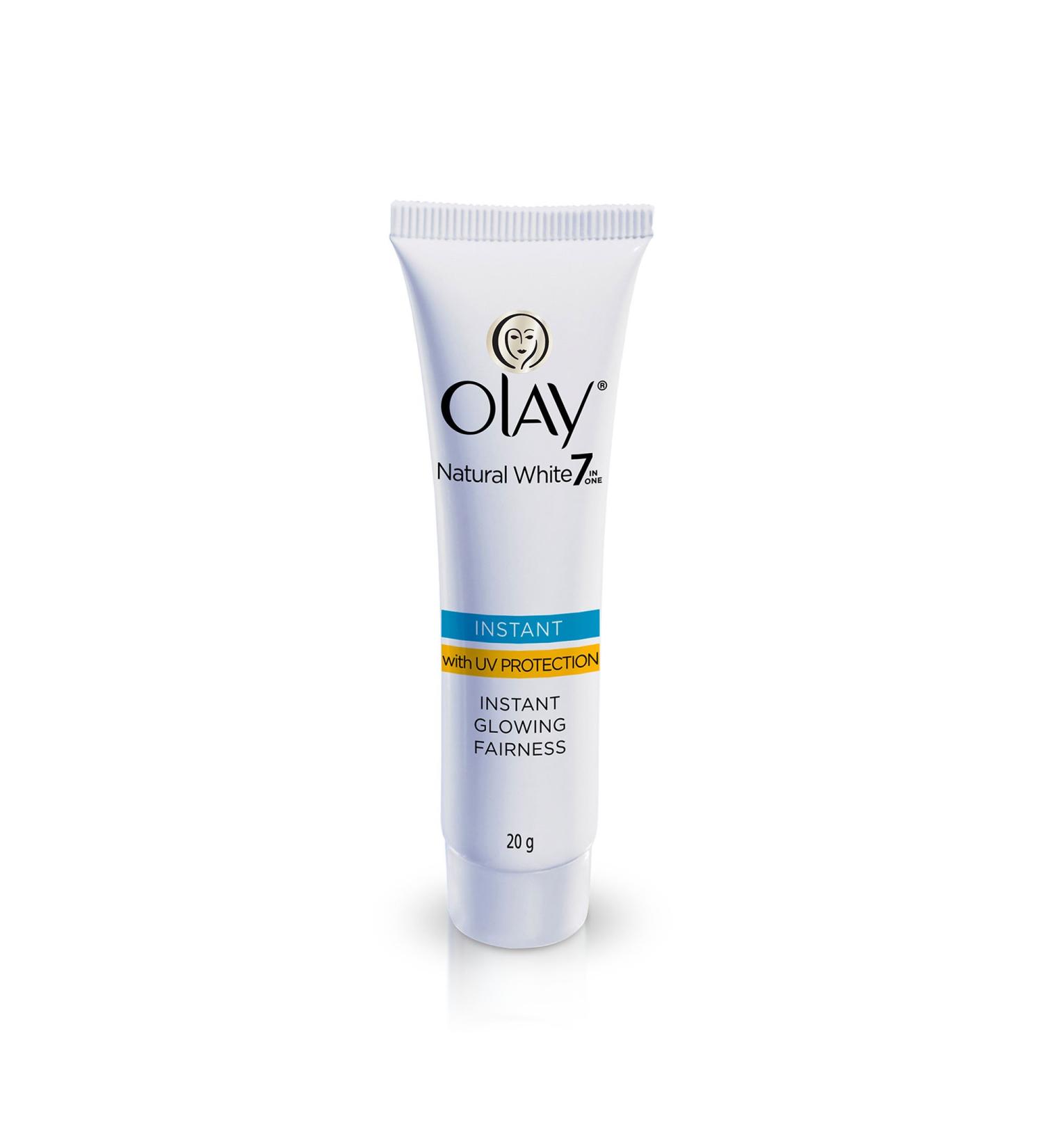 Olay Natural White Light Instant Glowing Fairness Skin Cream 20gm - Buy Online on GoSupps.com
