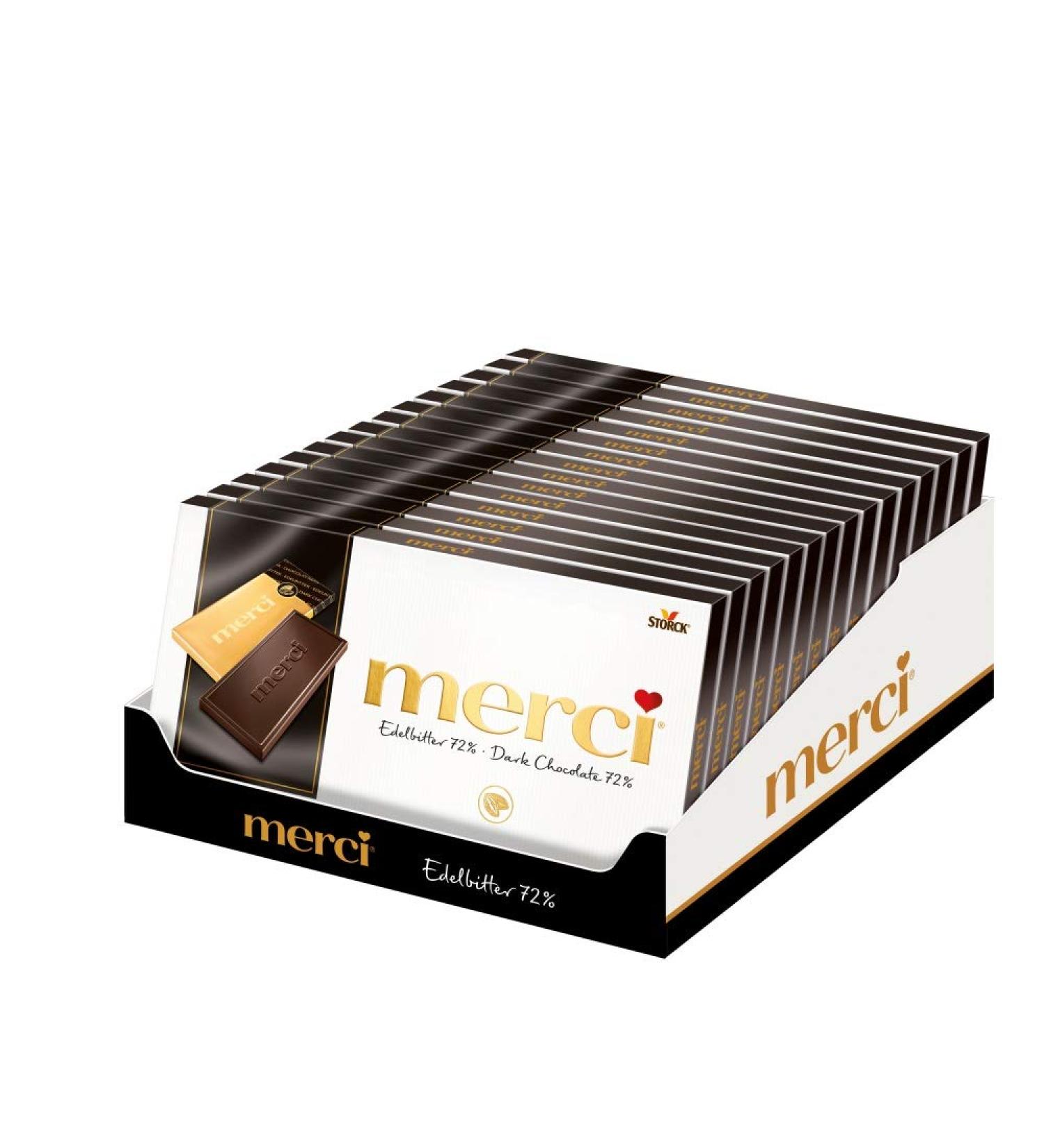  merci merci Precious Bitter Table Chocolate (15 x 100 g) / 4 small thin pouches - Buy Online on GoSupps.com