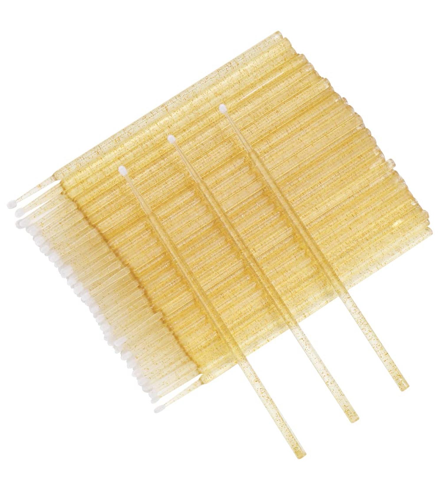 Buy 400 Pcs Glitter Crystal Micro Applicator Brushes - Disposable Eyelash Extension Wands for Lash Remover - Gold Crystal Makeup Tools - Buy Online on GoSupps.com