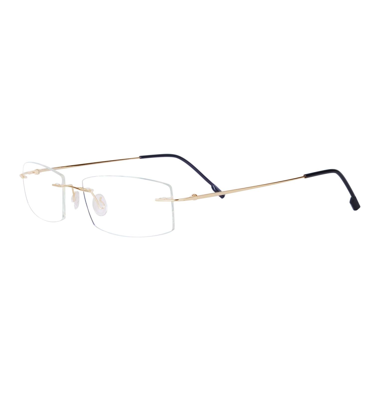 JoXiGo Rimless Reading Glasses for Men & Women - Ultralight Silver Frame + Gold Case - Ideal for 70-74 Years - Buy Online on GoSupps.com