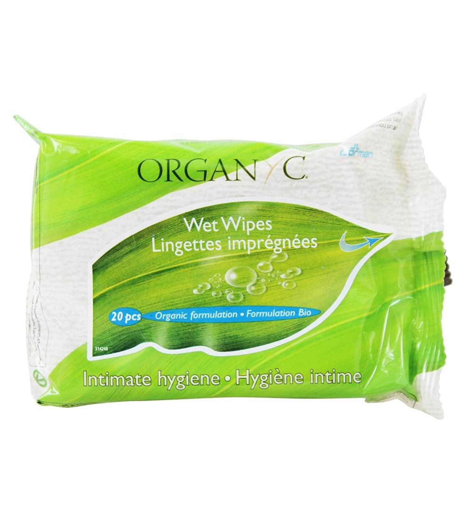 Organyc Feminine Hygiene Wipes - 20 ct Pack - Buy Online on GoSupps.com