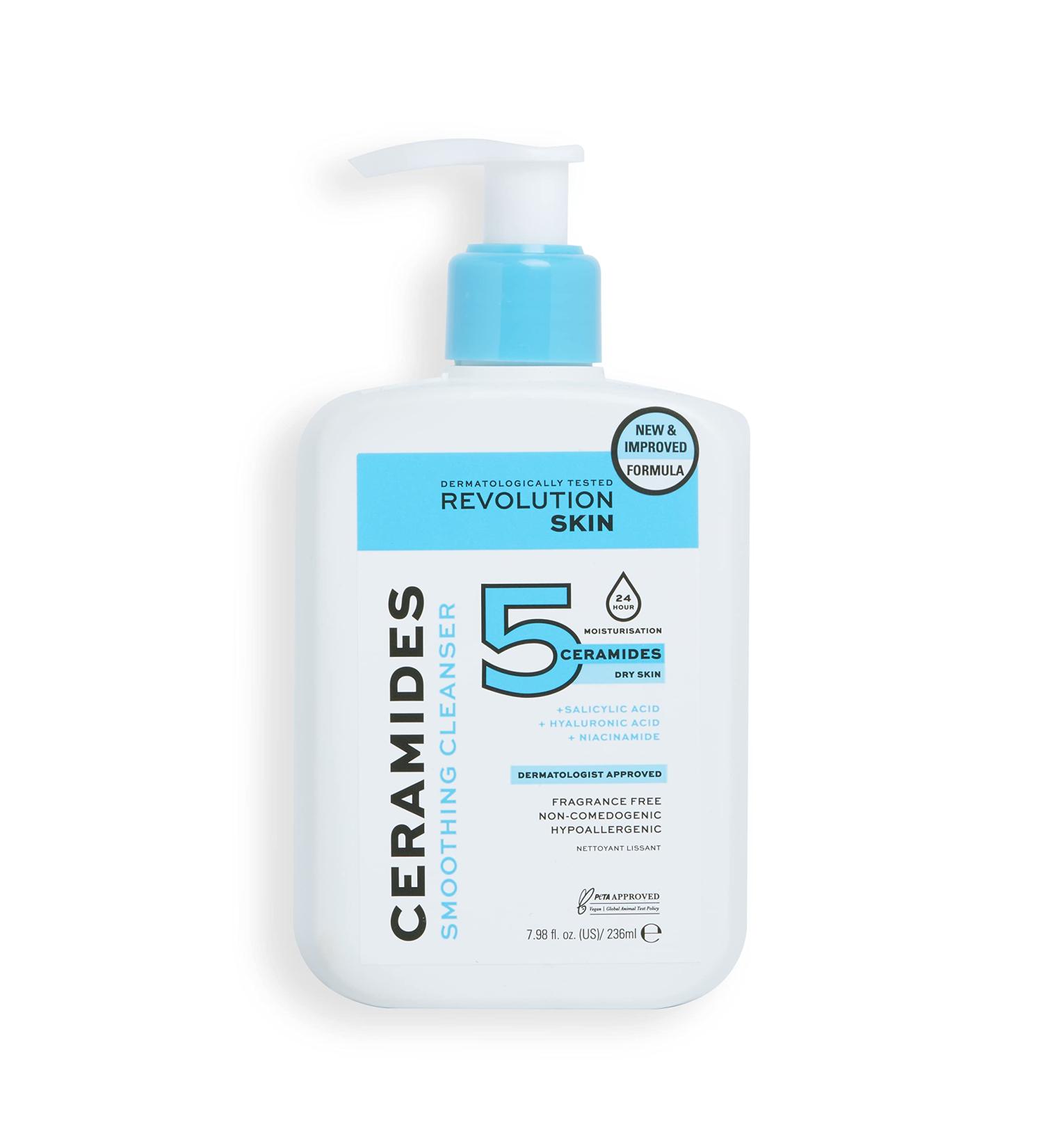 Revolution Skincare London Ceramides Smoothing Facial Cleanser, Smooths & Softens Skin, 236ml
