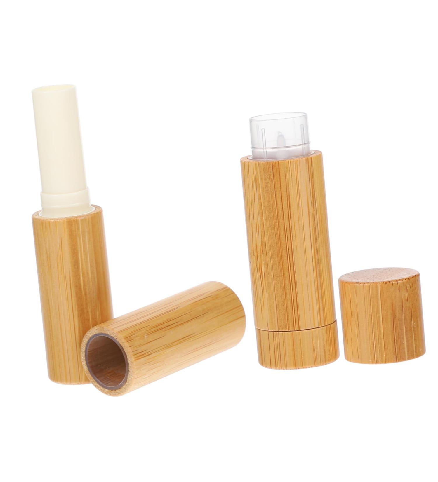  Mikinona Mikinona 4 Piece Empty Lipstick Cases Made of Sustainable Bamboo for DIY Stylish Storage Container for Lipstick Homemade Makeup Practical - Buy Online on GoSupps.com