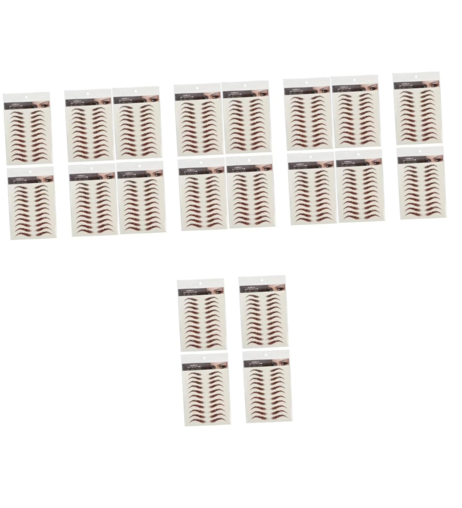 FOMIYES 20 Sheets Waterproof Eyebrow Stickers Temporary Eyebrow Tattoos Brown 6d Hair-like Eyebrows Stickers - Buy Online on GoSupps.com