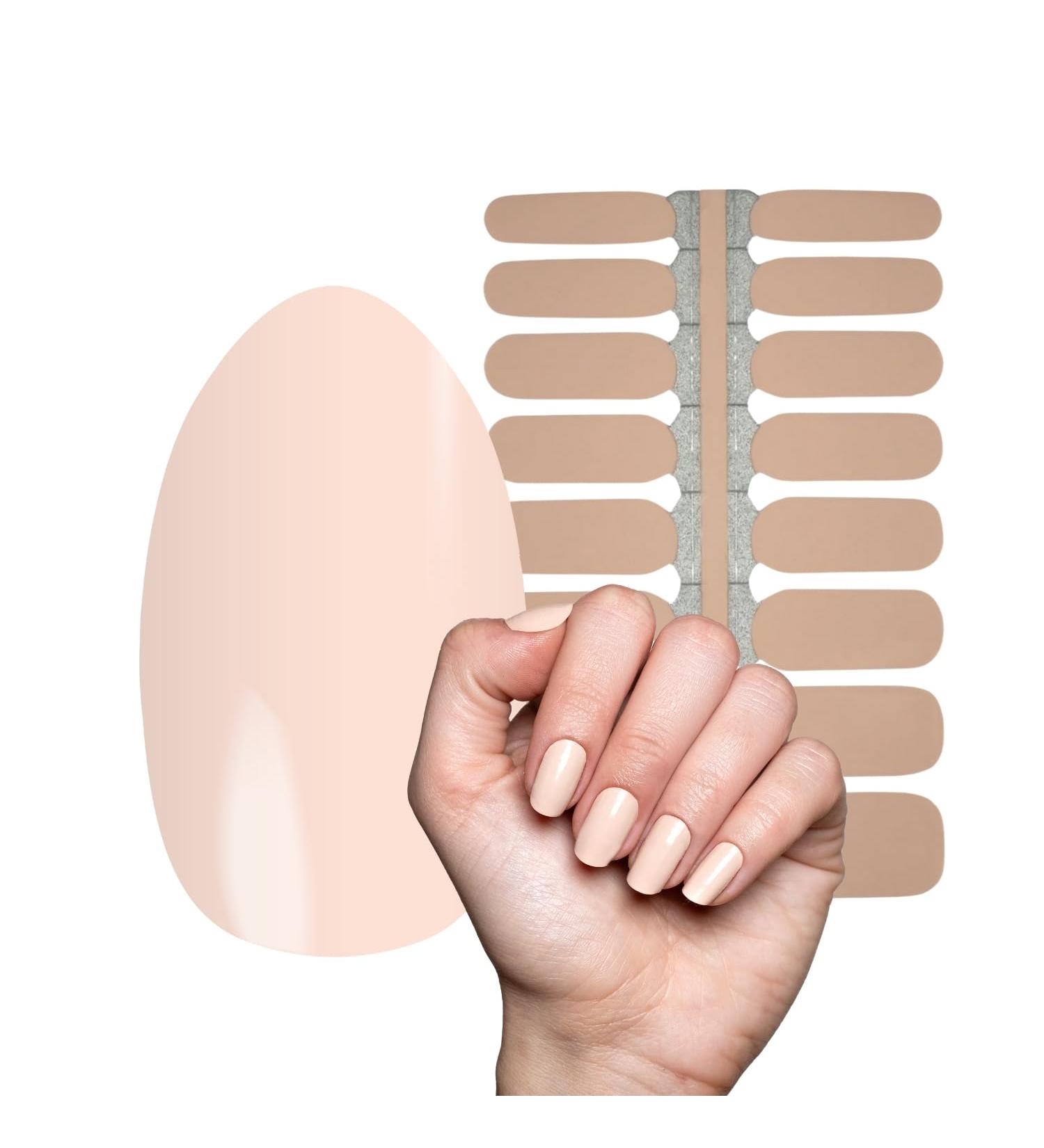 Beige Monochrome Nail Foils Ultra-Thin Self-Adhesive Nail Art Wraps for Natural Acrylic Gel & Shellac Nails | Premium Quality Nail Polish Strips - Buy Online on GoSupps.com