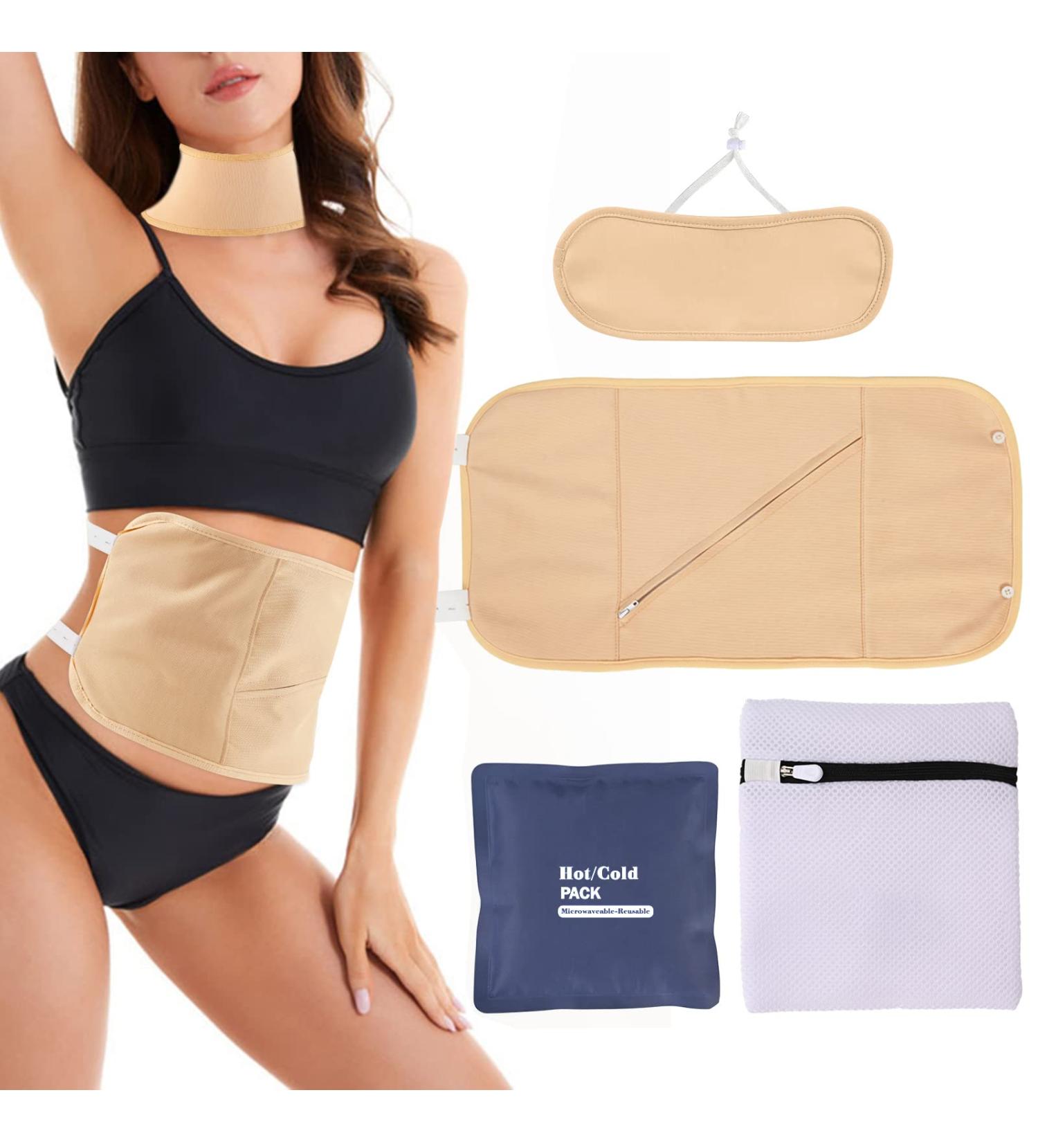 Oil Pack Wrap Kit with Zipper Reusable Organic Oil Wrap with Adjustable Strap Leakproof Oil Pack Compress Soft Oil Neck Pack Portable for Waist Neck Thyroid Liver Detox - Buy Online on GoSupps.com