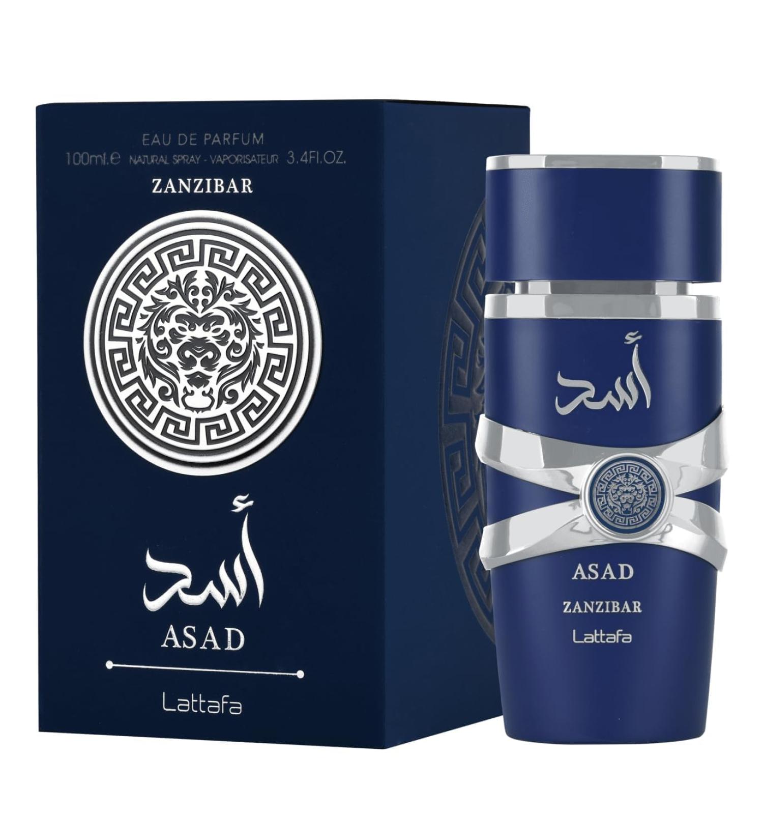 Asad Zanzibar Eau de Parfum 100-ML 3.4 Floz Long Lasting Perfume Rich Luxury Premium Unisex Frangrance Spray. Top Notes-Black Pepper And Sea lavender Navy Blue - Buy Online on GoSupps.com